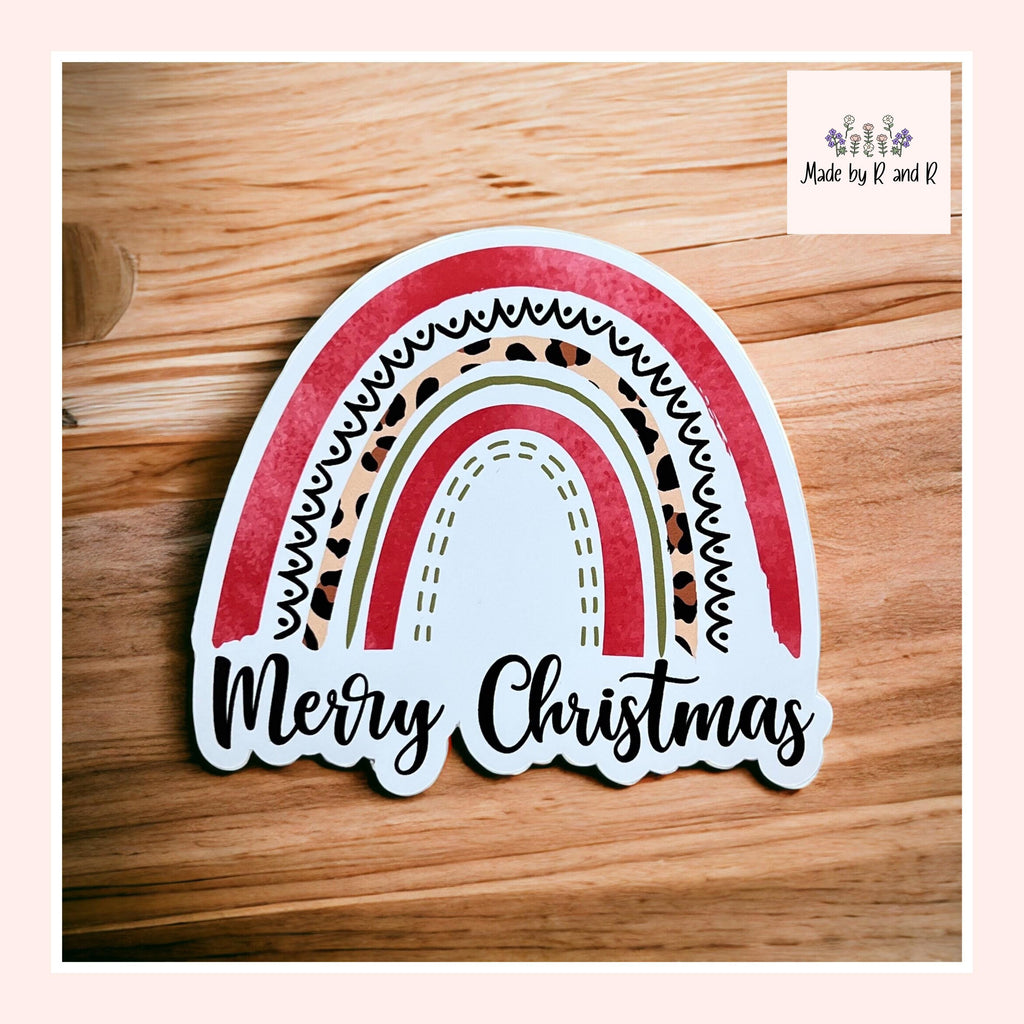 Merry Christmas Rainbow Sticker
