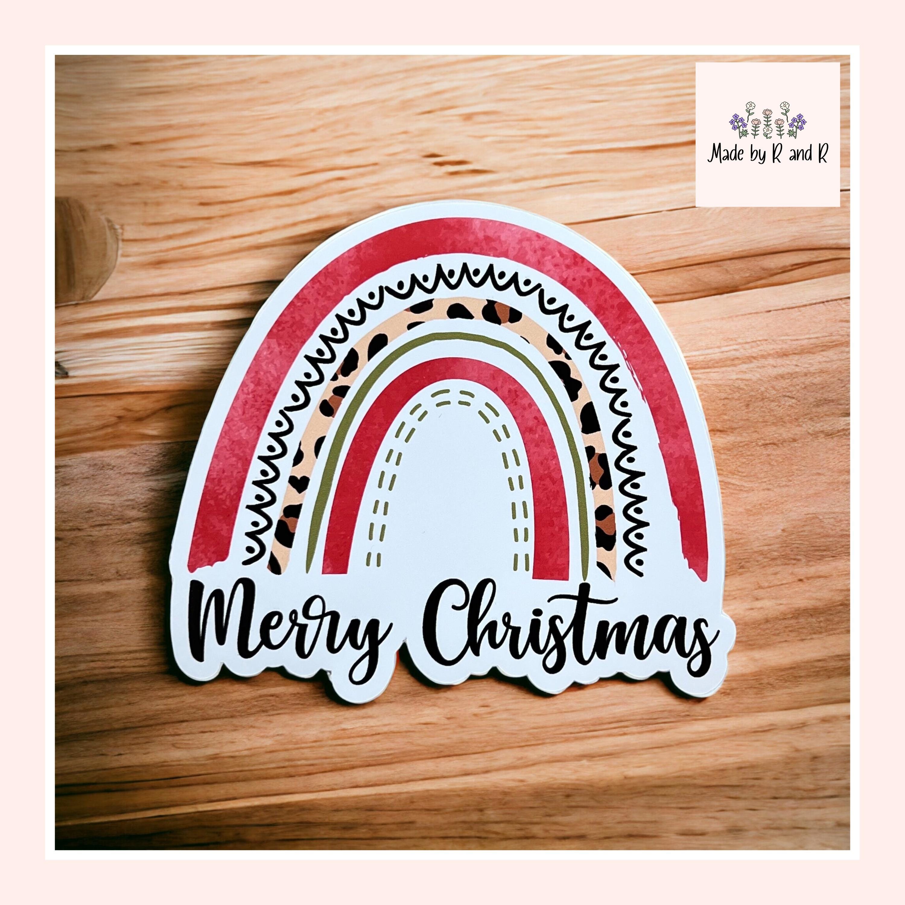 Merry Christmas Rainbow Sticker