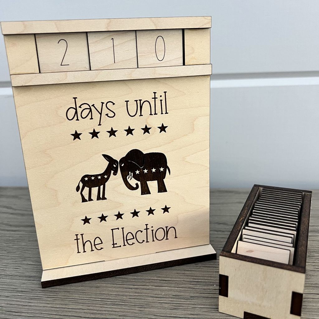 Days Until The Election Wood Countdown
