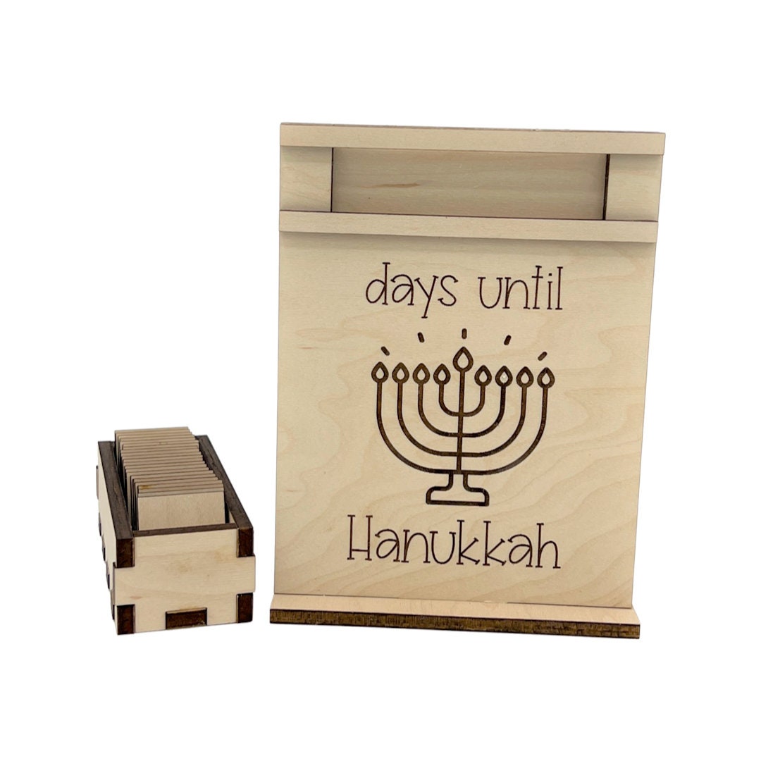Days Until Hanukkah Wood Countdown