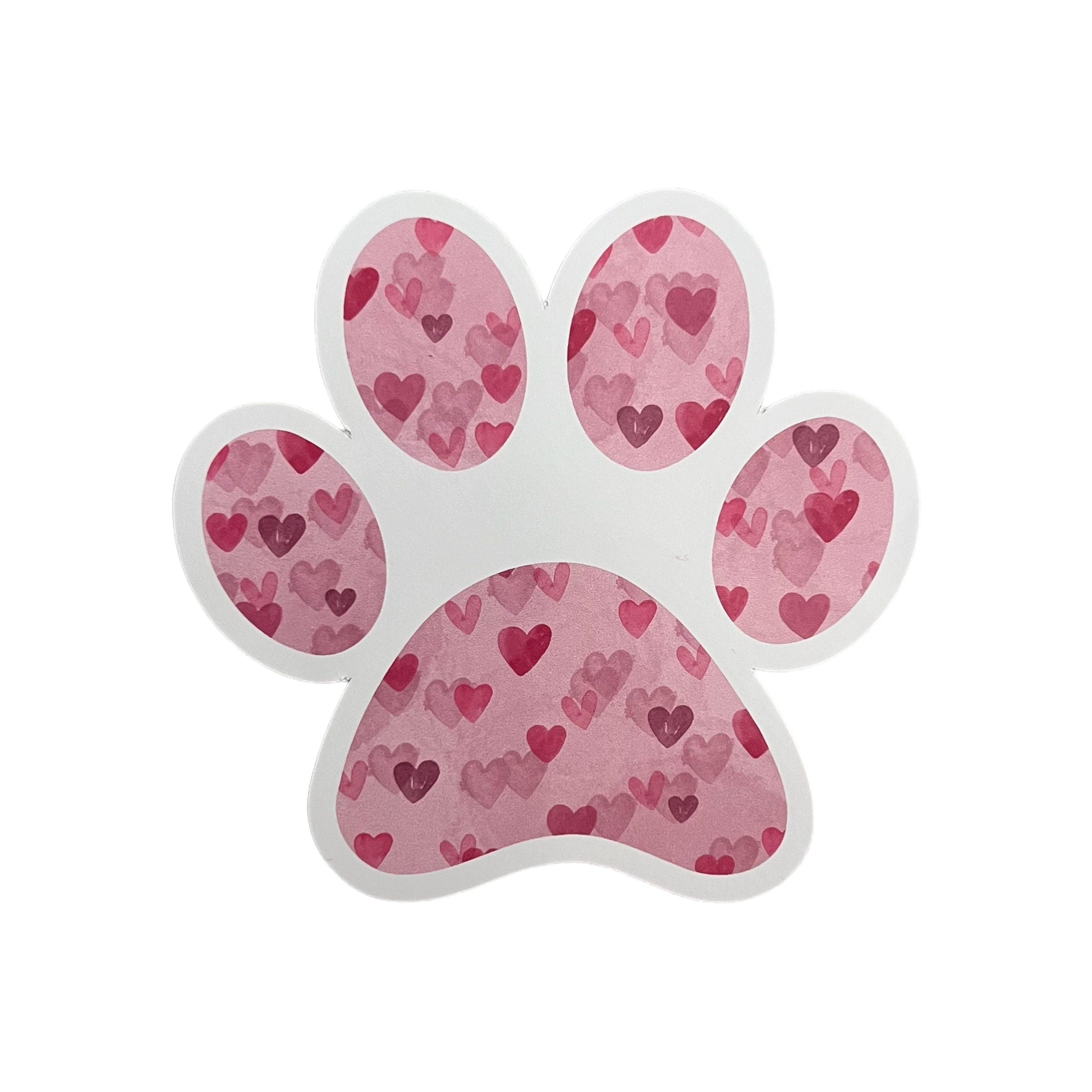 Paw Print Heart Sticker