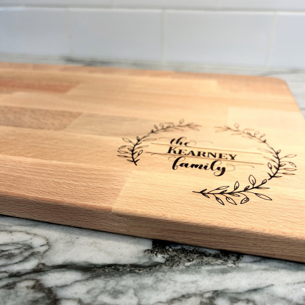 Custom Family Monogram Large Cutting Board