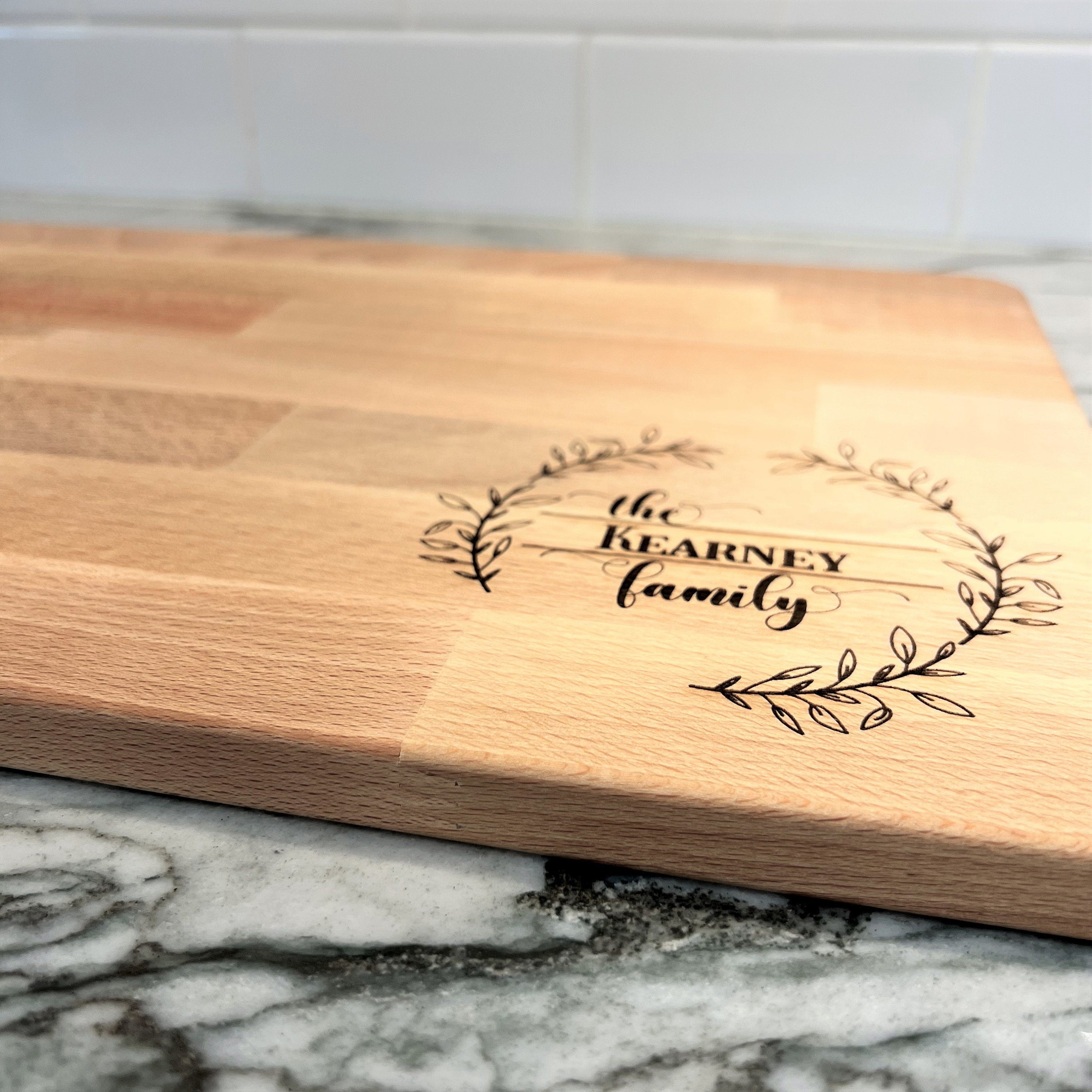 Custom Family Monogram Large Cutting Board