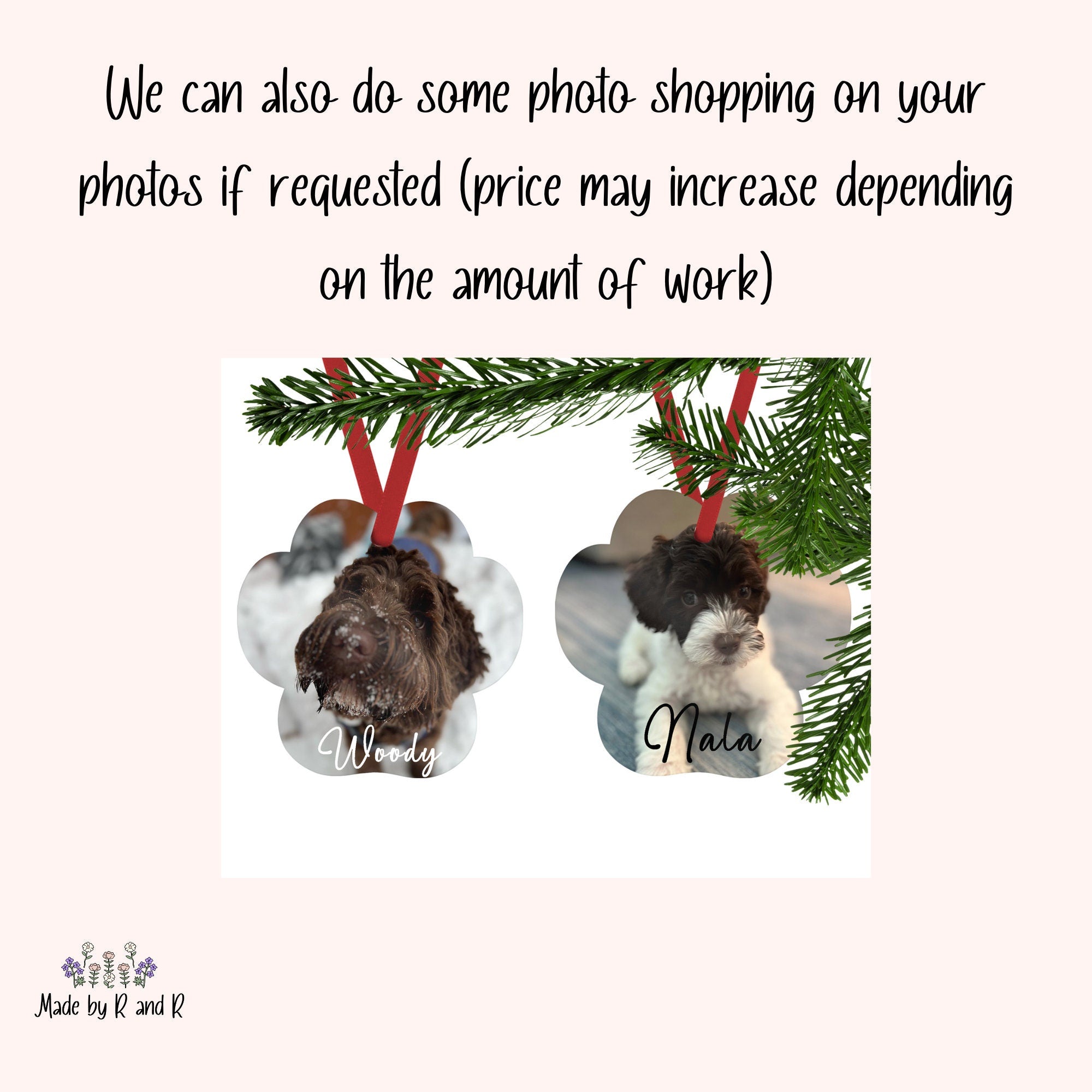 Custom Horizontal Two- Sided Metal Christmas Photo Ornament