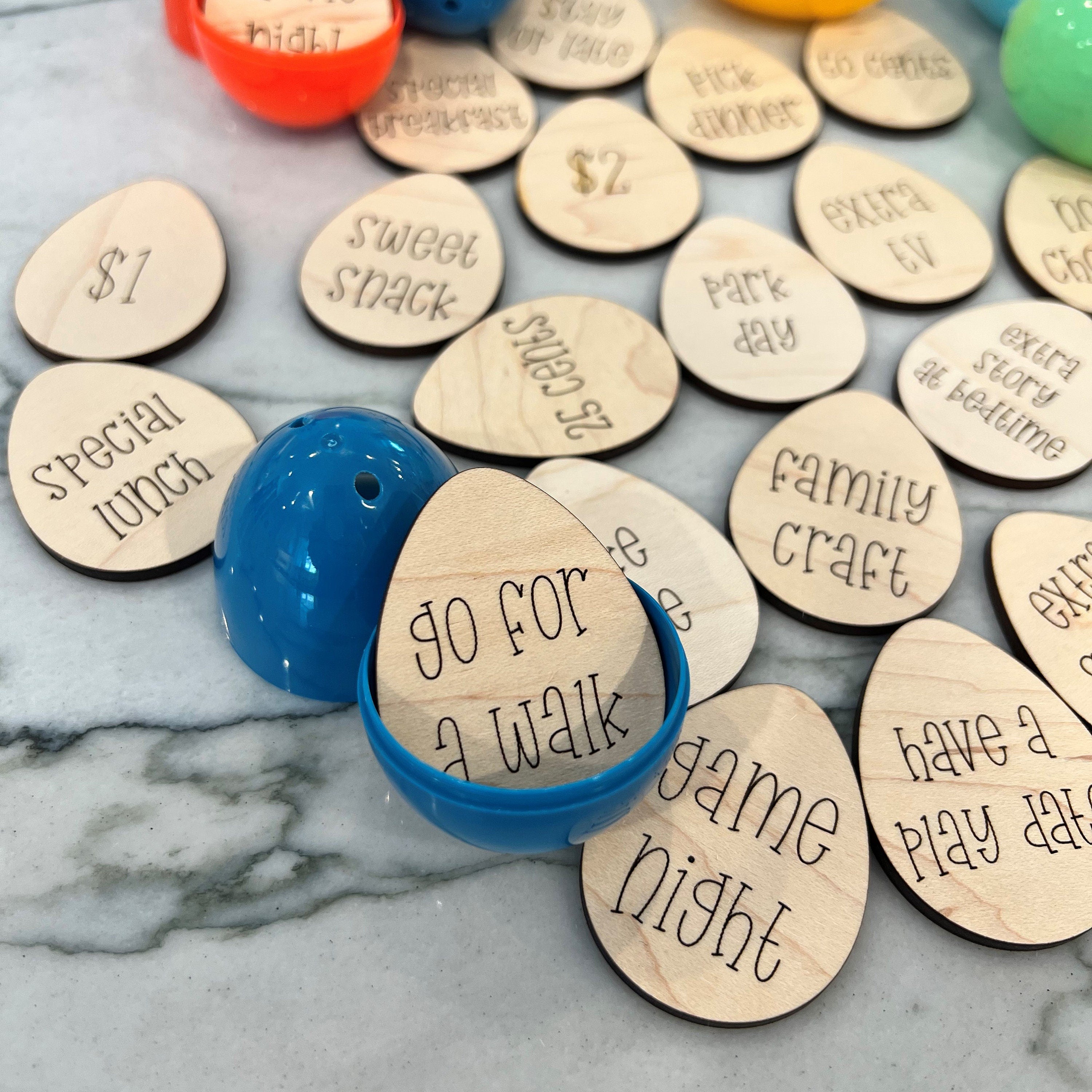 Wooden Easter Egg Tokens
