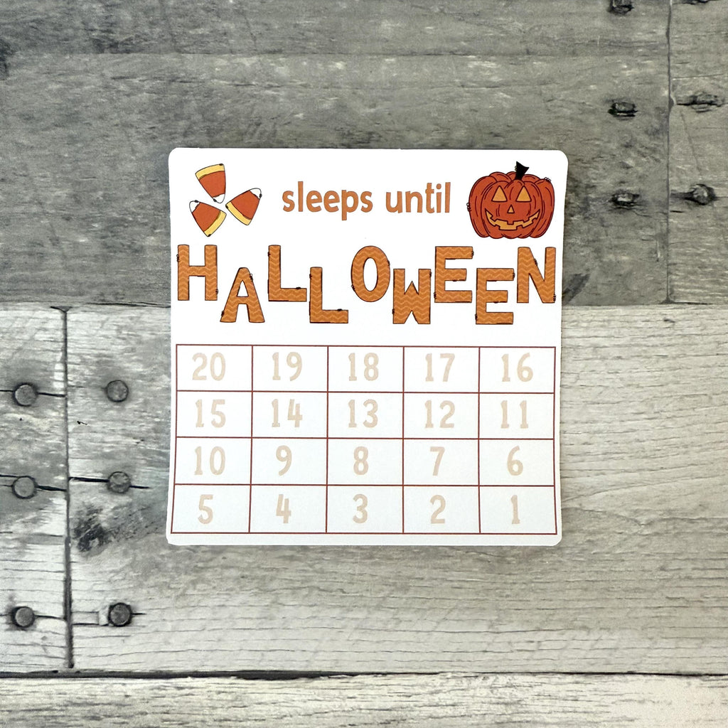 Sleeps Until Halloween Small Countdown Sticker