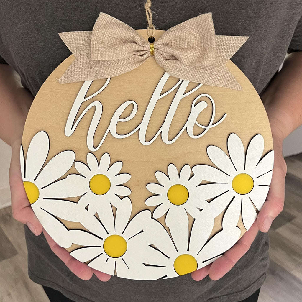 Hello Daisy Wood Sign