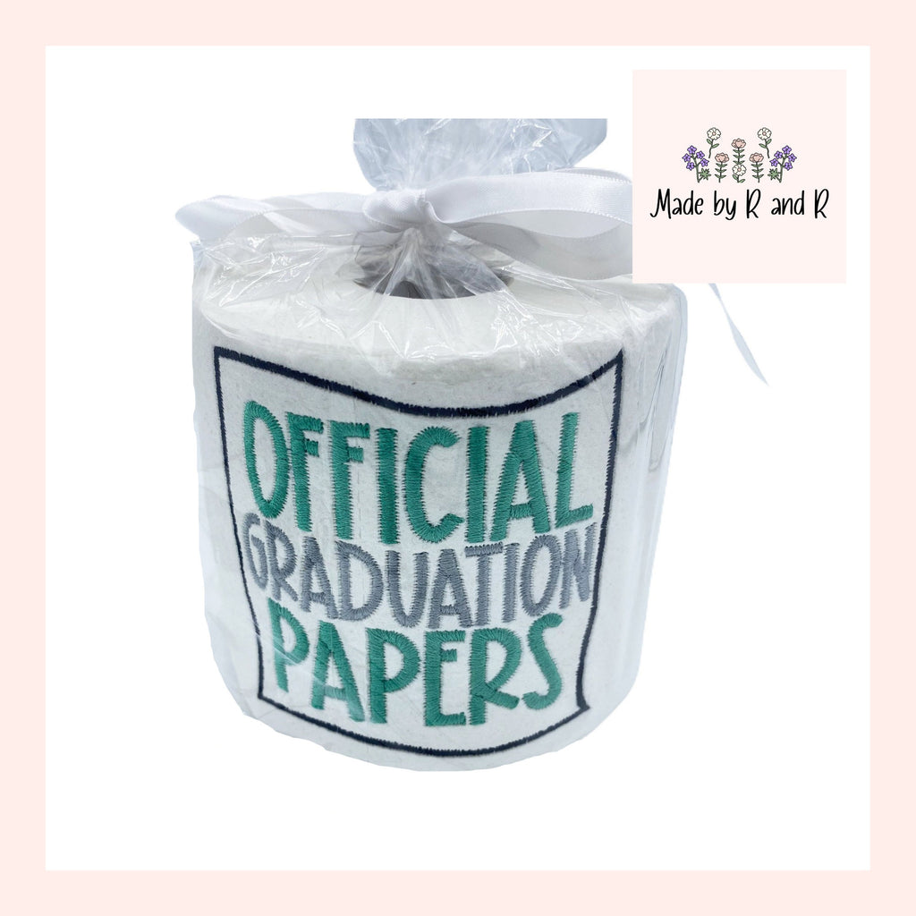 Official Graduation Papers Funny Embroidered Toilet Paper