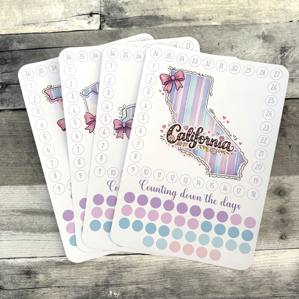 State Travel Countdown Activity Sticker (Choose One) From Made By R And R