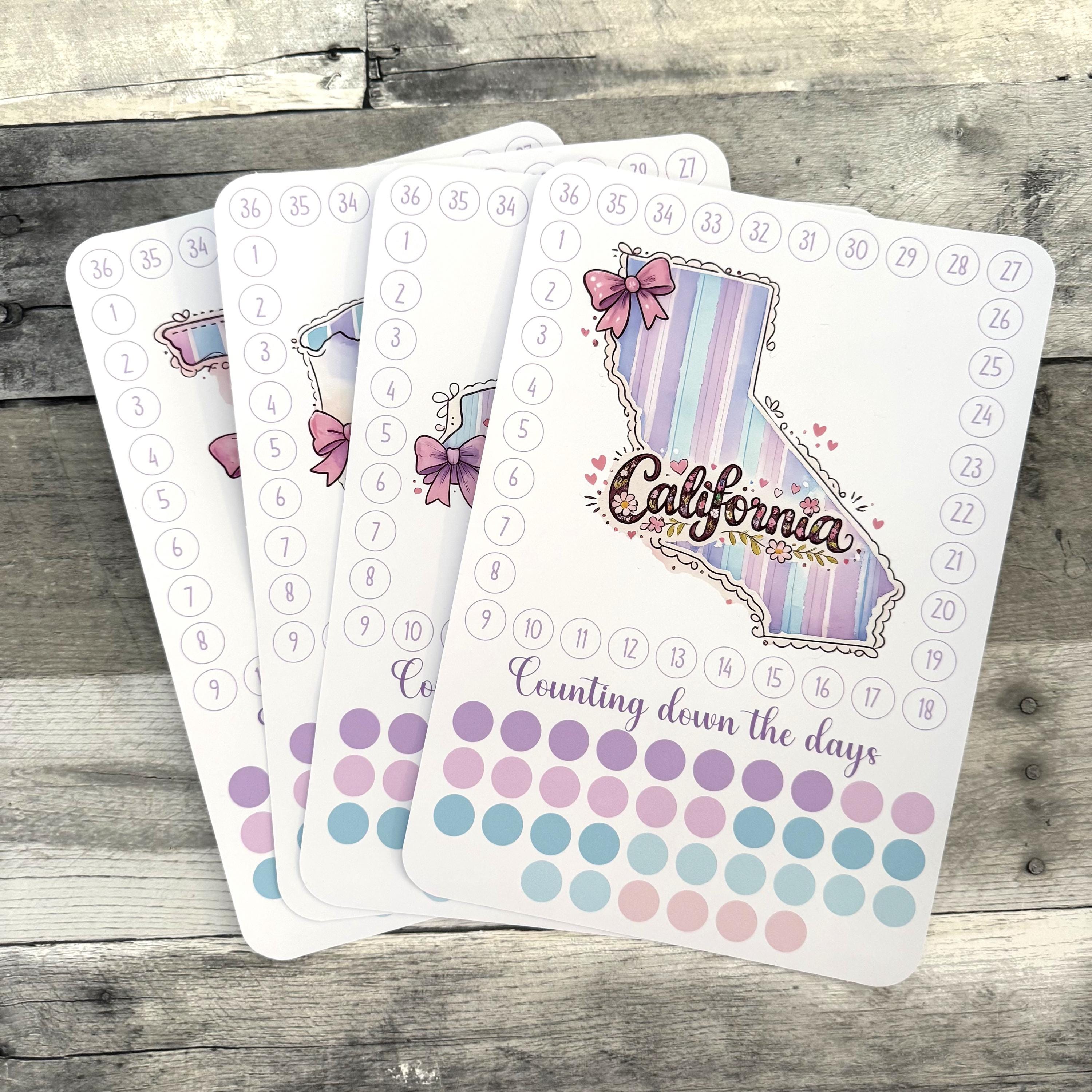 State Travel Countdown Activity Sticker (Choose One) From Made By R And R