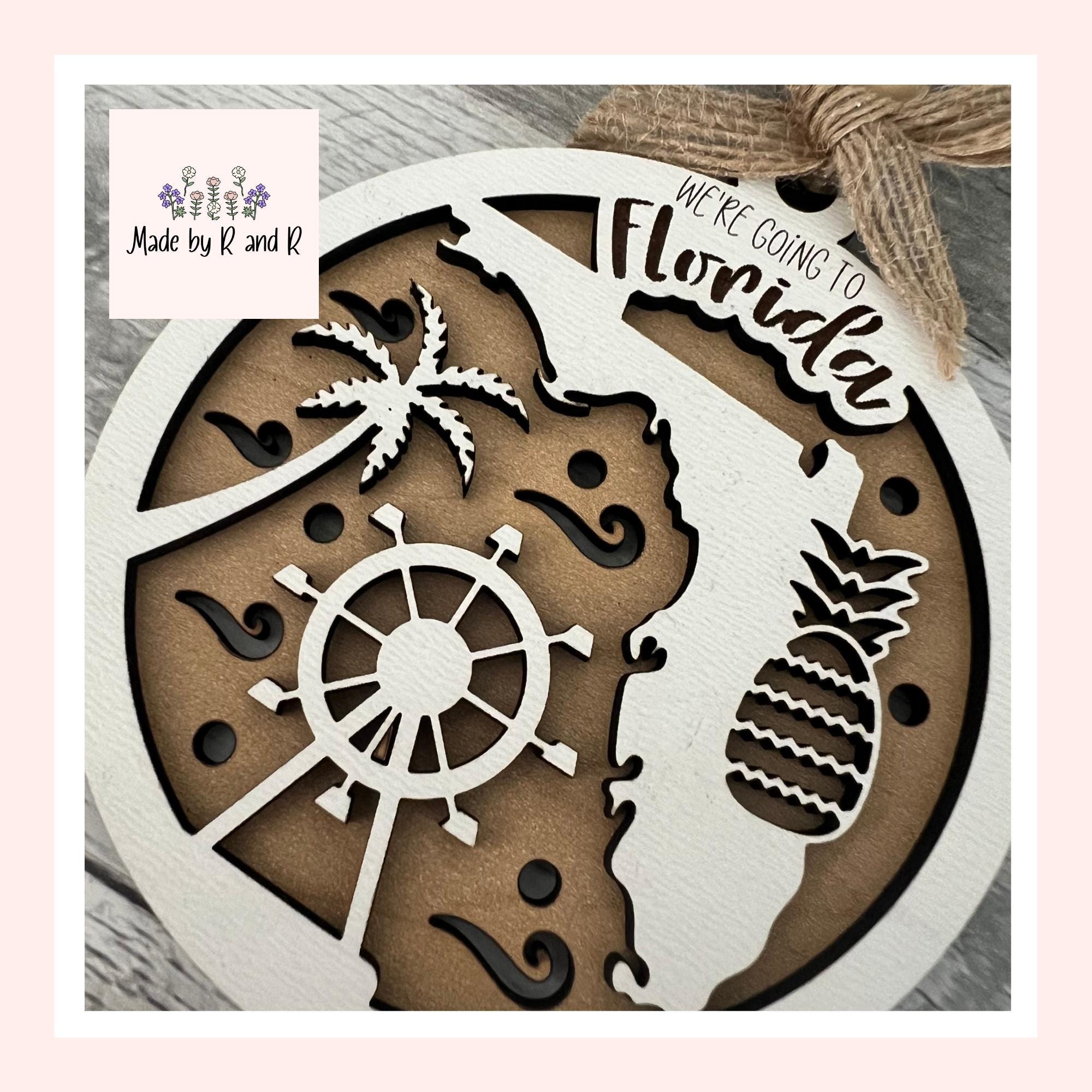 We're Going To Florida Wood Ornament