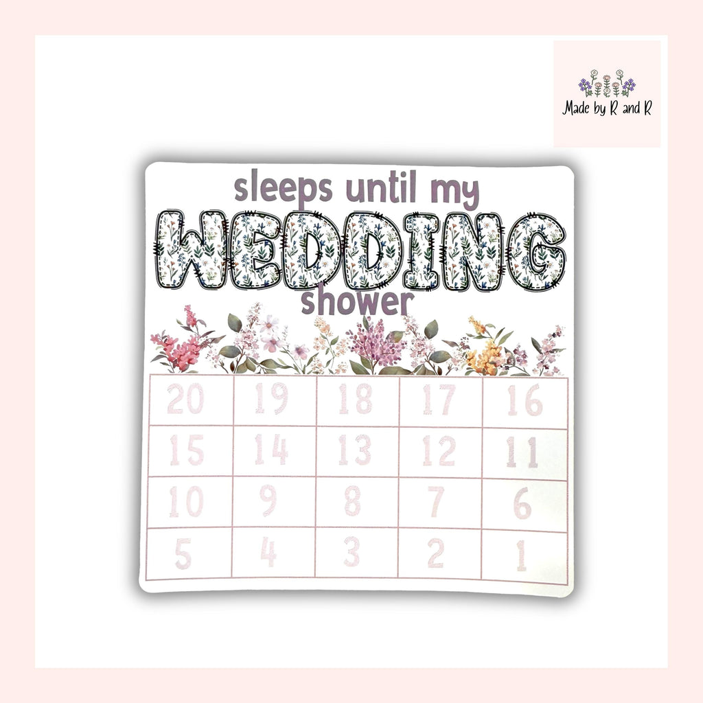 Sleeps Until My Wedding Shower Small Countdown Sticker