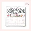 Sleeps Until My Wedding Shower Small Countdown Sticker