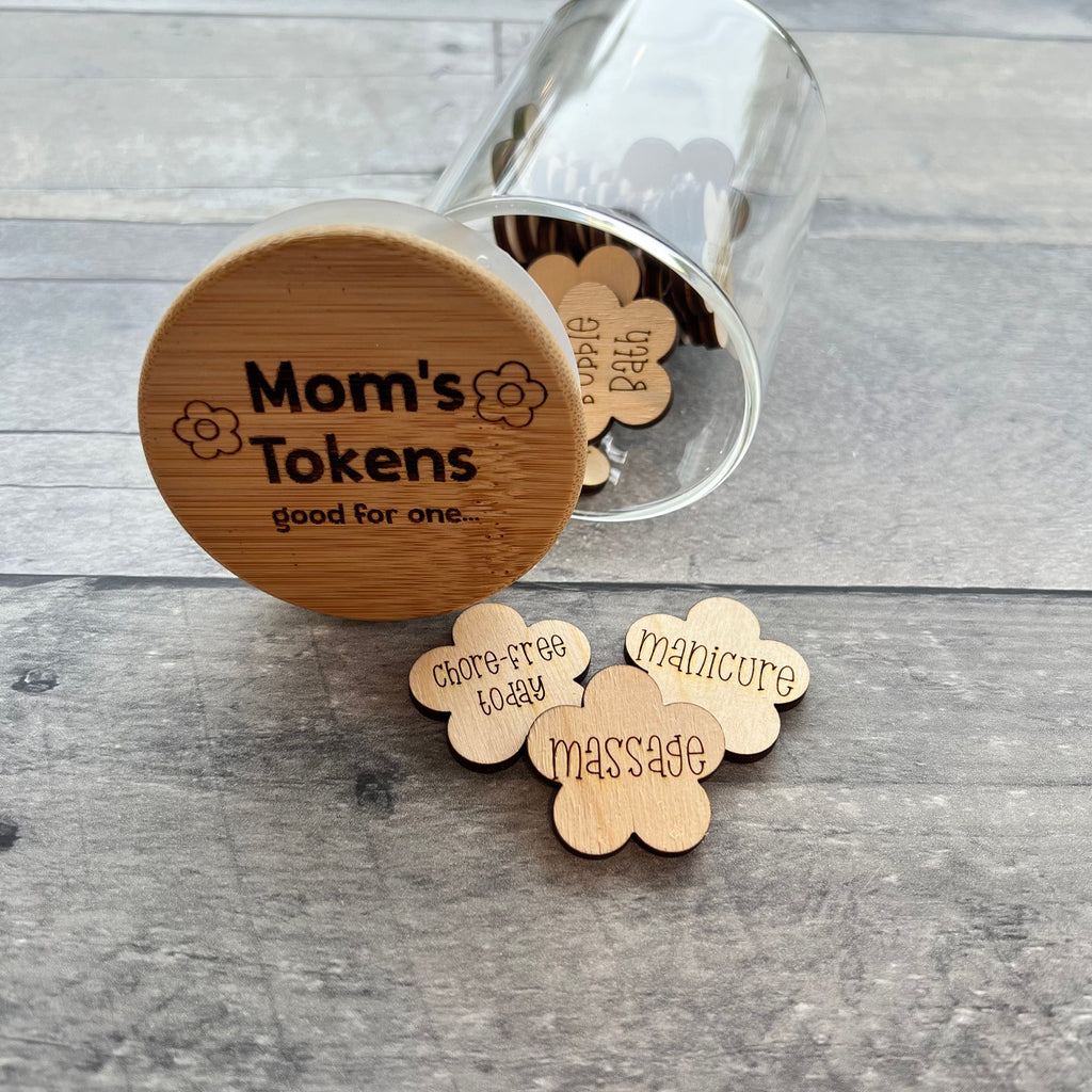 Mom's Tokens Glass Jar Perfect for Mother's Day