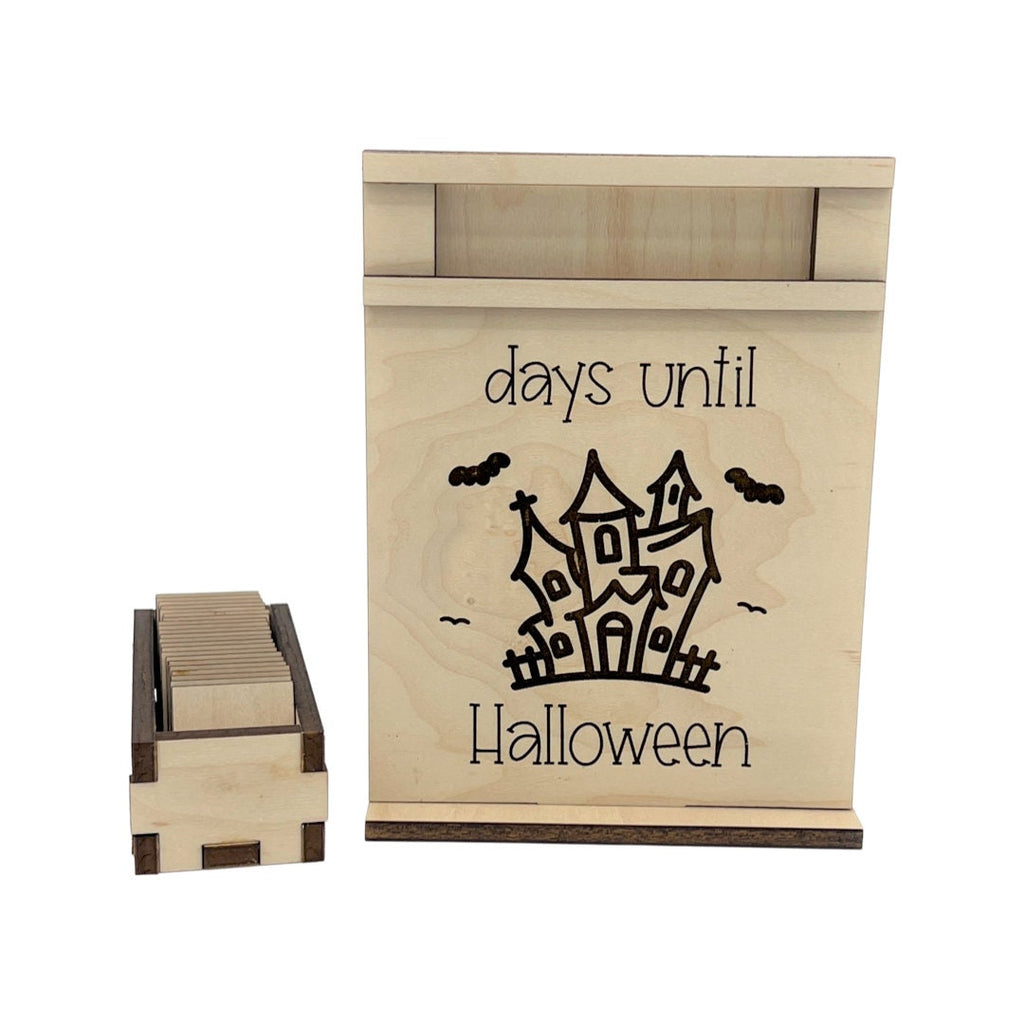 Days Until Halloween Wood Countdown