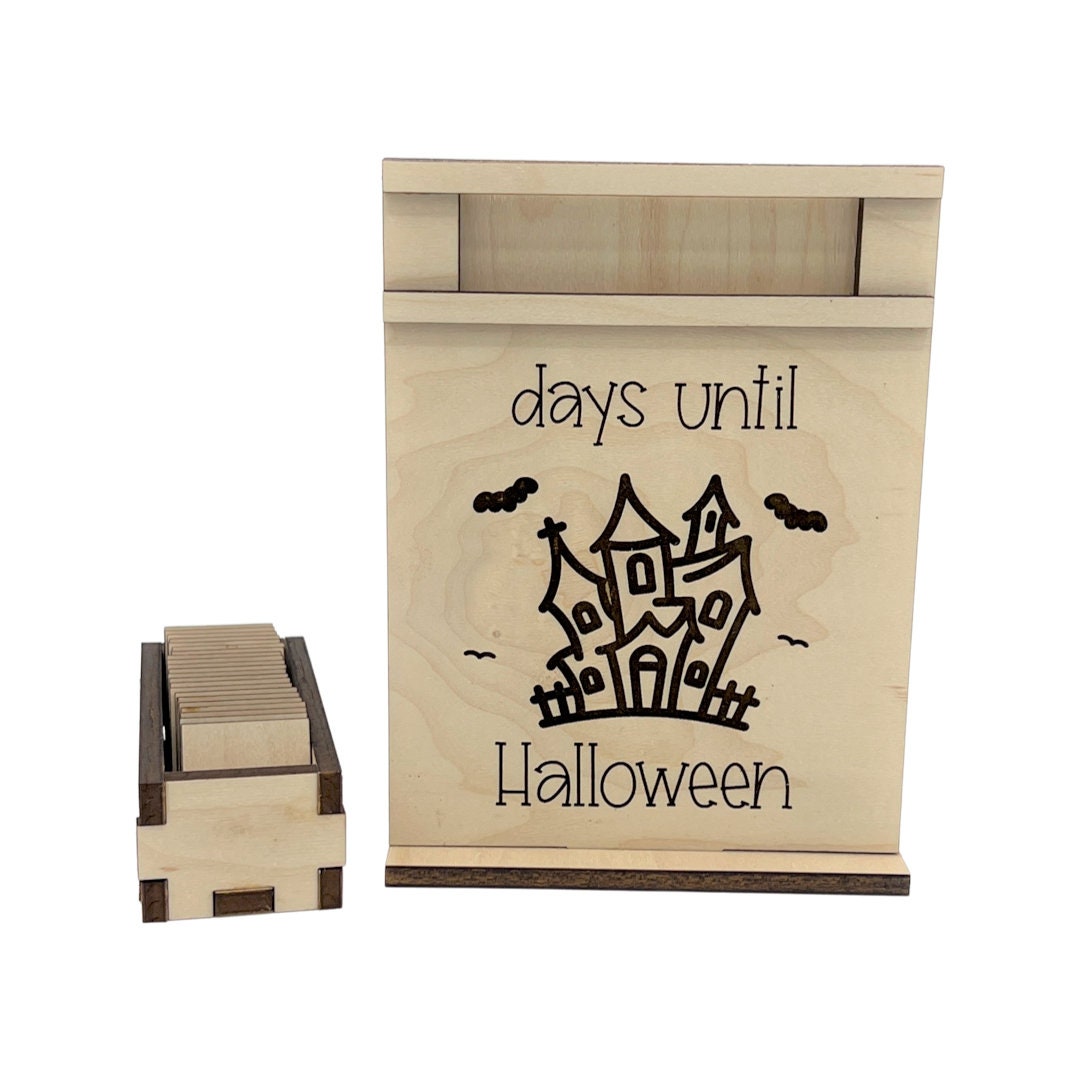 Days Until Halloween Wood Countdown