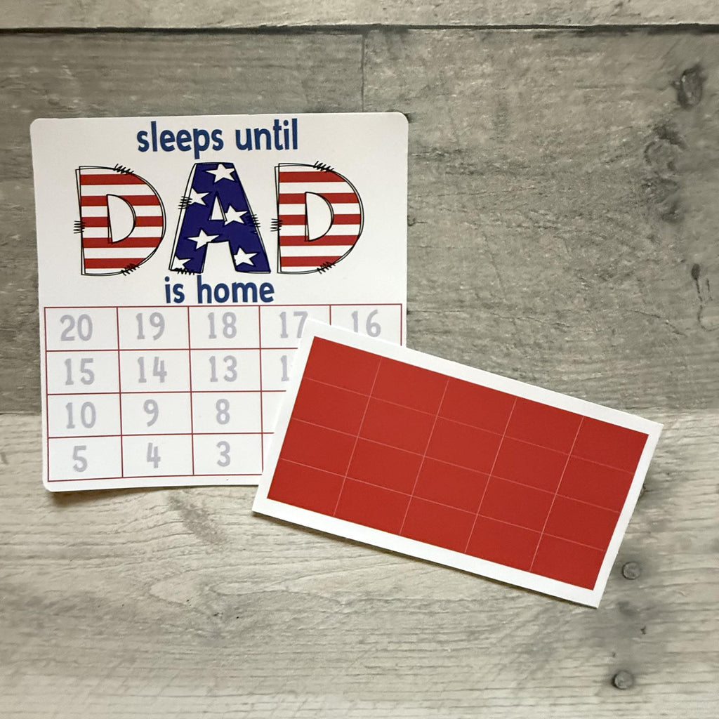Sleeps Until Dad Is Home Small Countdown Sticker