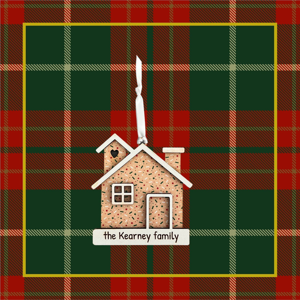 Personalized Family Name Gingerbread House Ornament