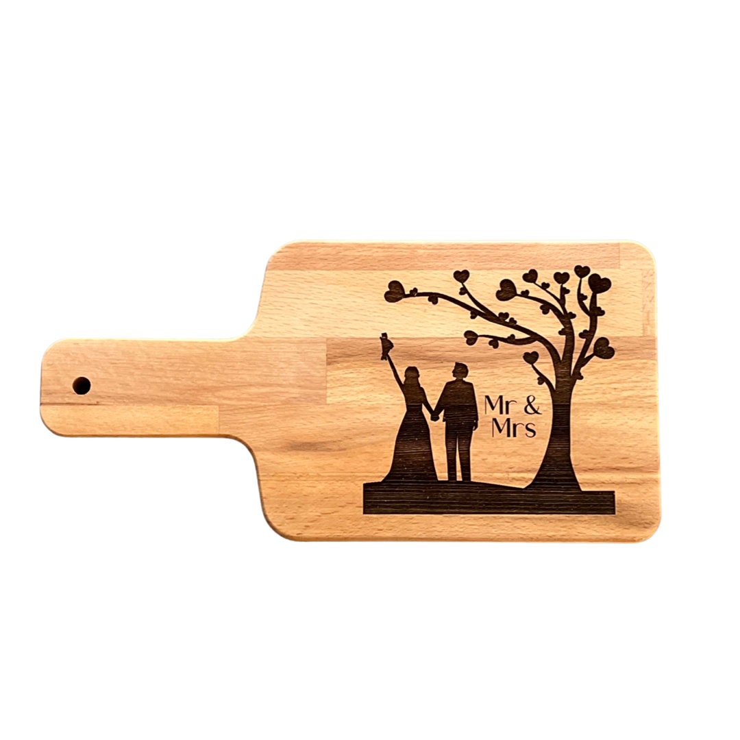 Mr and Mrs Laser Engraved Cutting Board