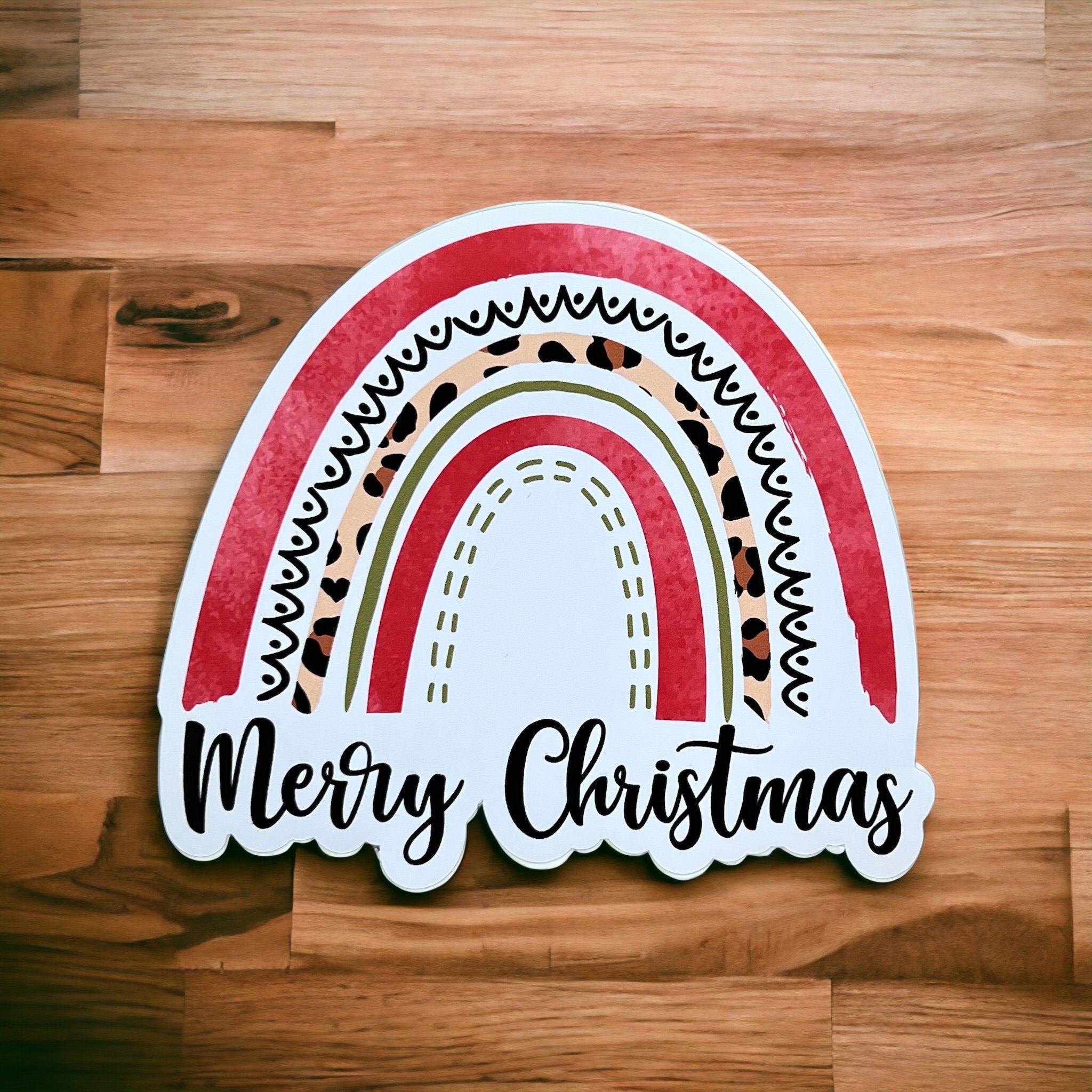 Merry Christmas Rainbow Sticker