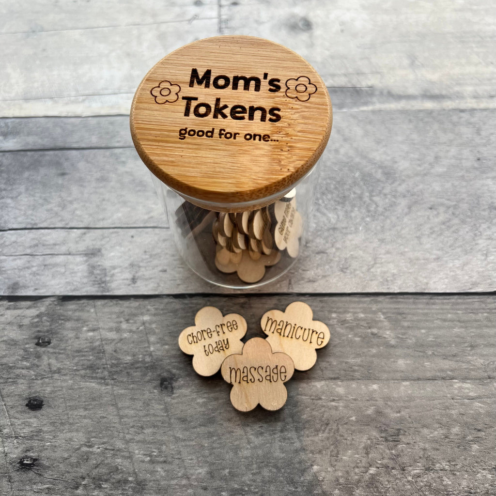 Mom's Tokens Glass Jar Perfect for Mother's Day