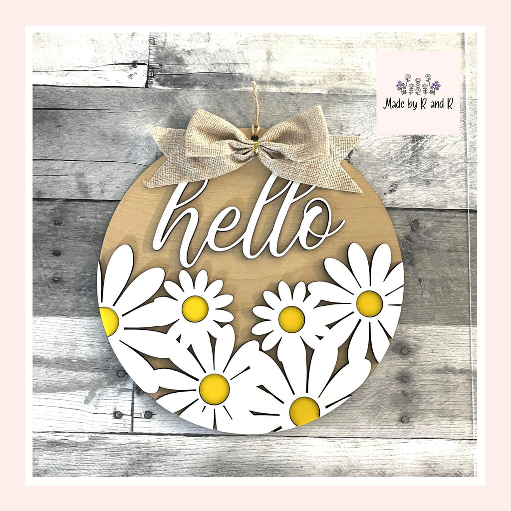 Hello Daisy Wood Sign