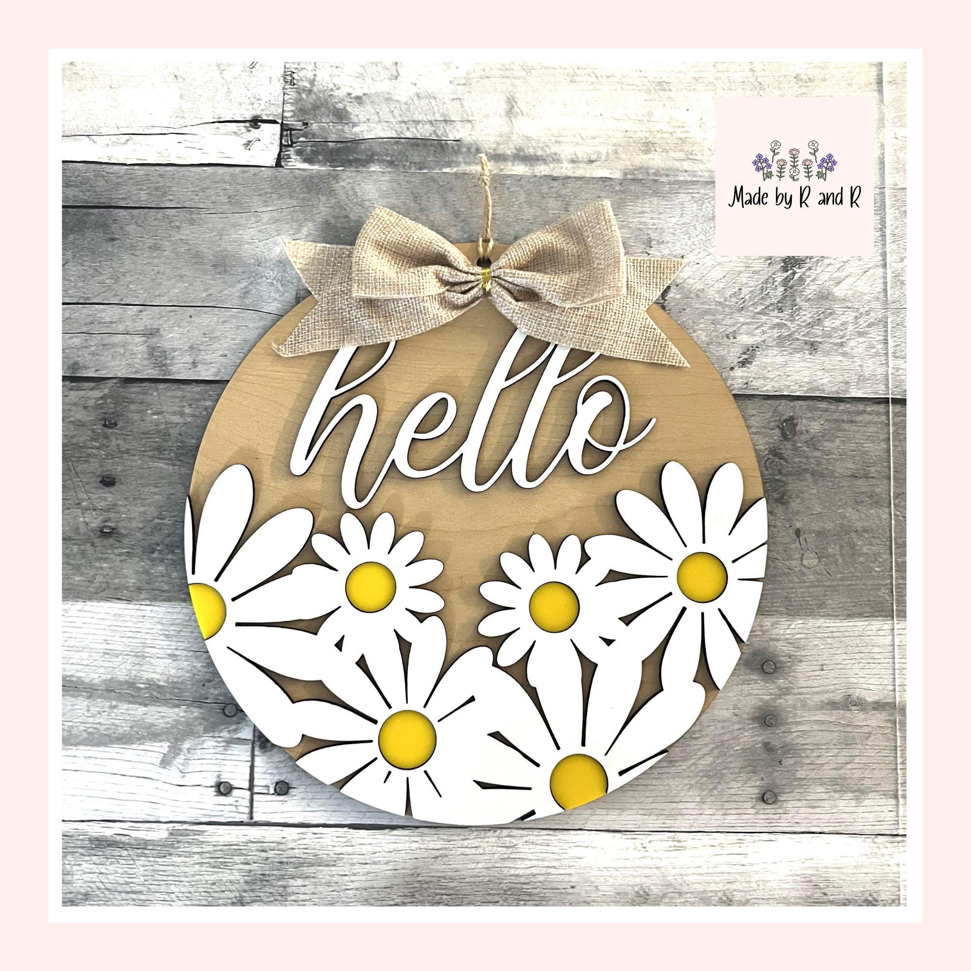 Hello Daisy Wood Sign