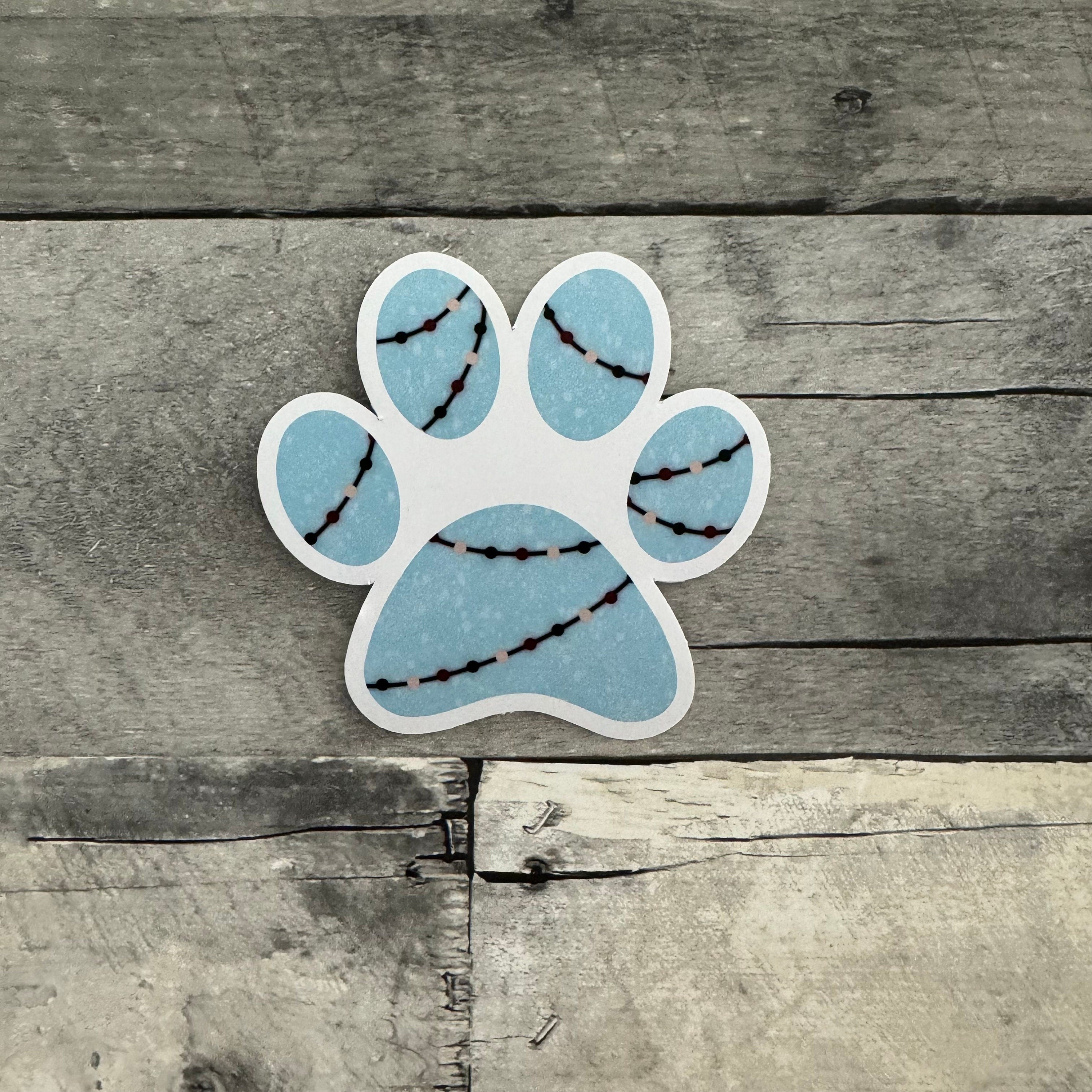 Christmas Light Paw Print Sticker