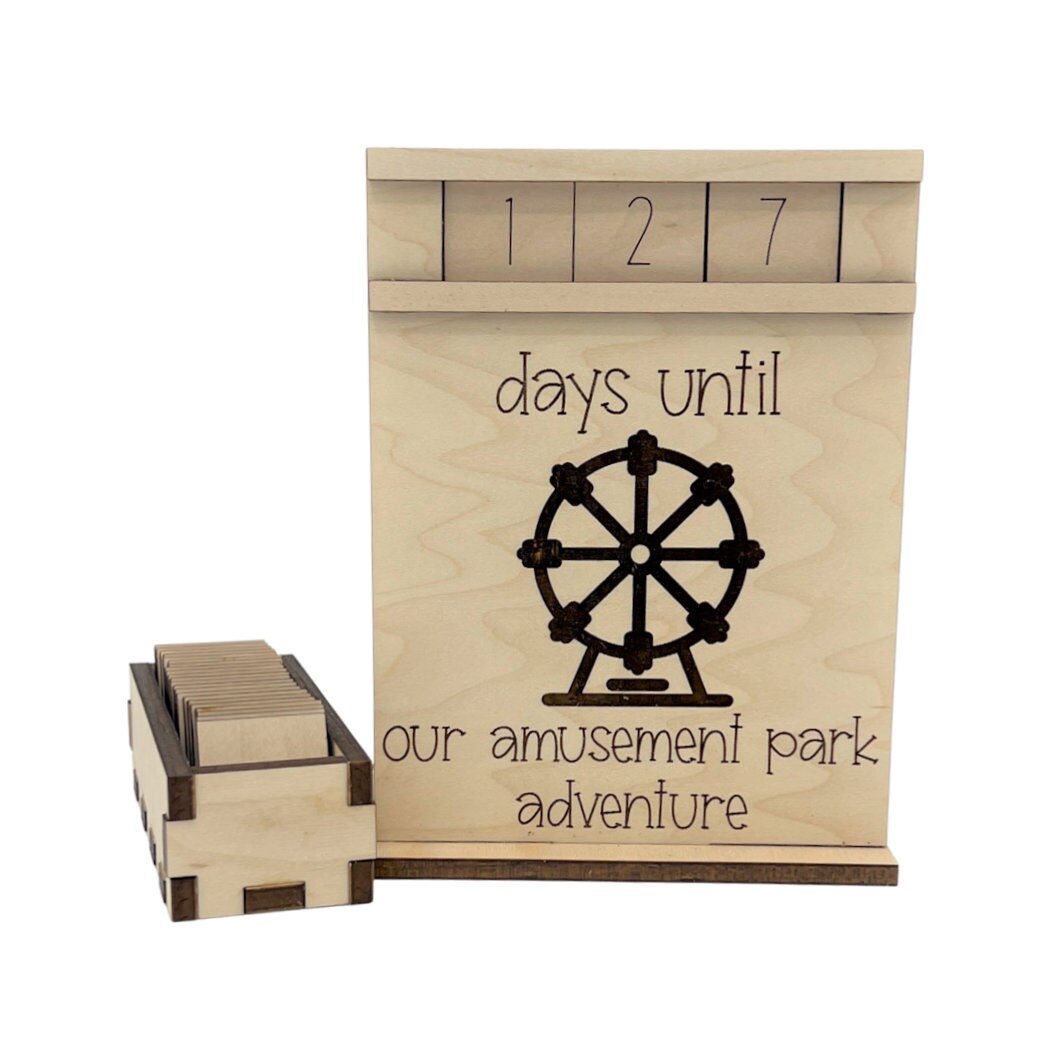 Days Until Our Amusement Park Adventure Wood Countdown From Made By R And R