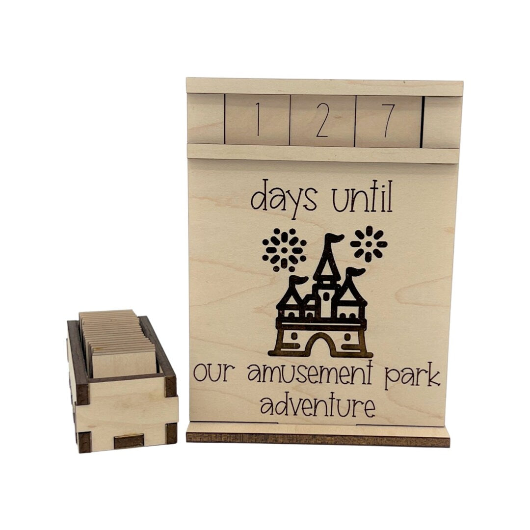 Days Until Our Amusement Park Adventure Wood Countdown From Made By R And R