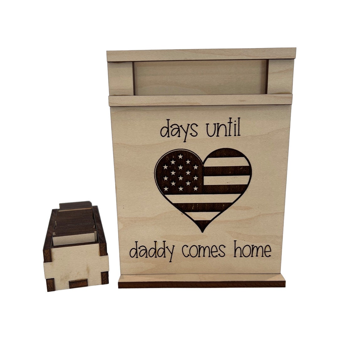 Days Until Daddy/Mommy/My Hero Comes Home Wood Countdown From Made By R And R