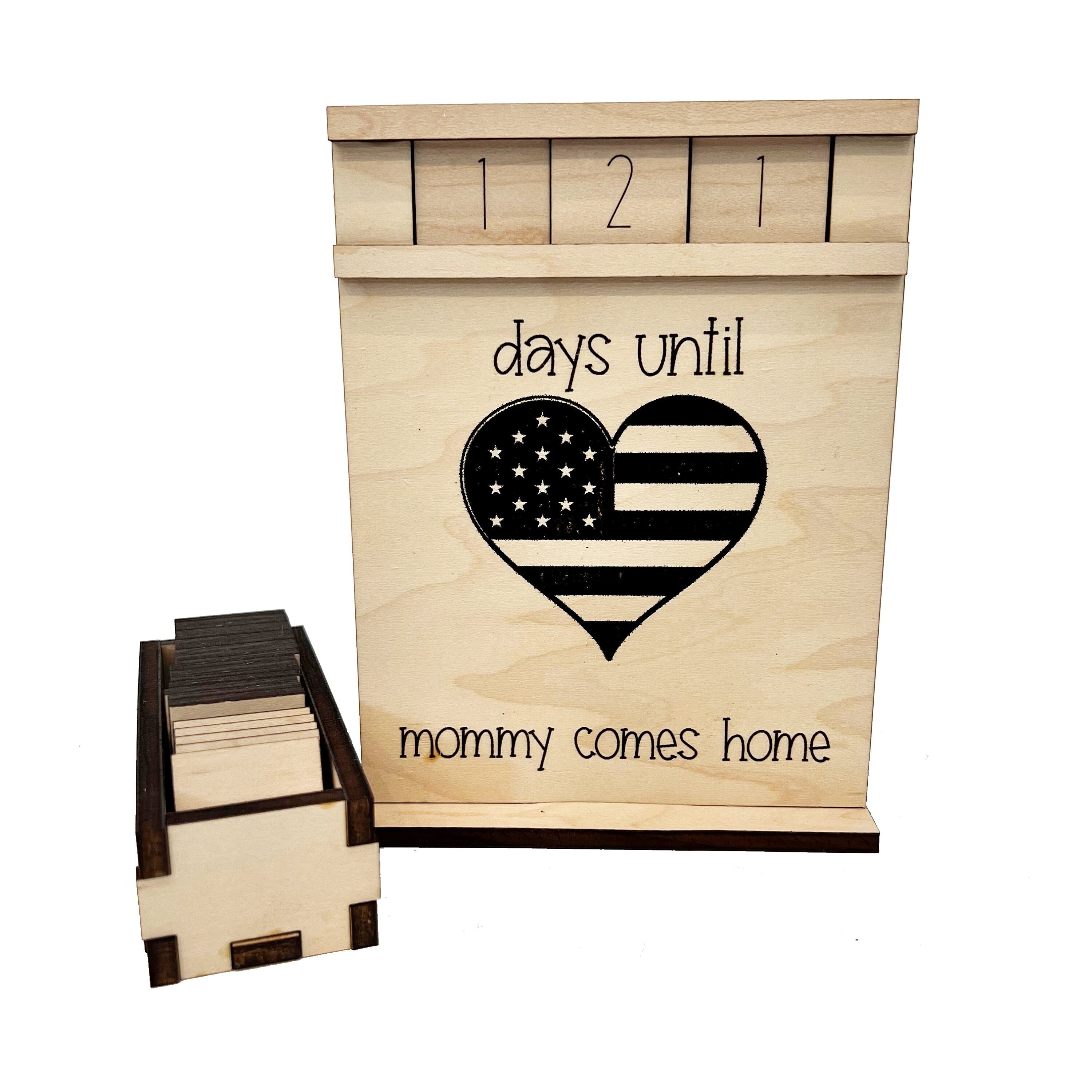 Days Until Daddy/Mommy/My Hero Comes Home Wood Countdown From Made By R And R