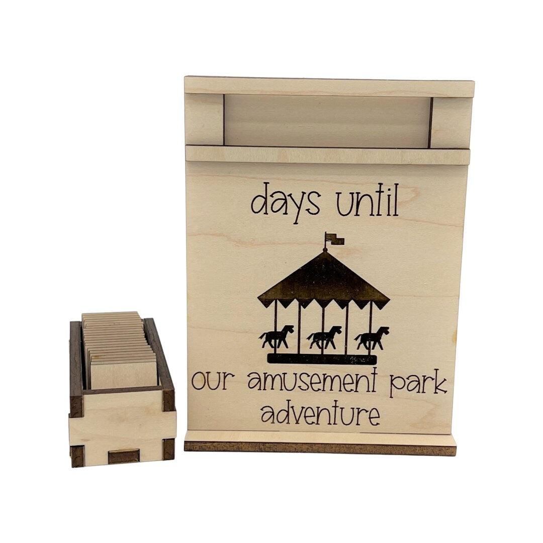 Days Until Our Amusement Park Adventure Wood Countdown From Made By R And R