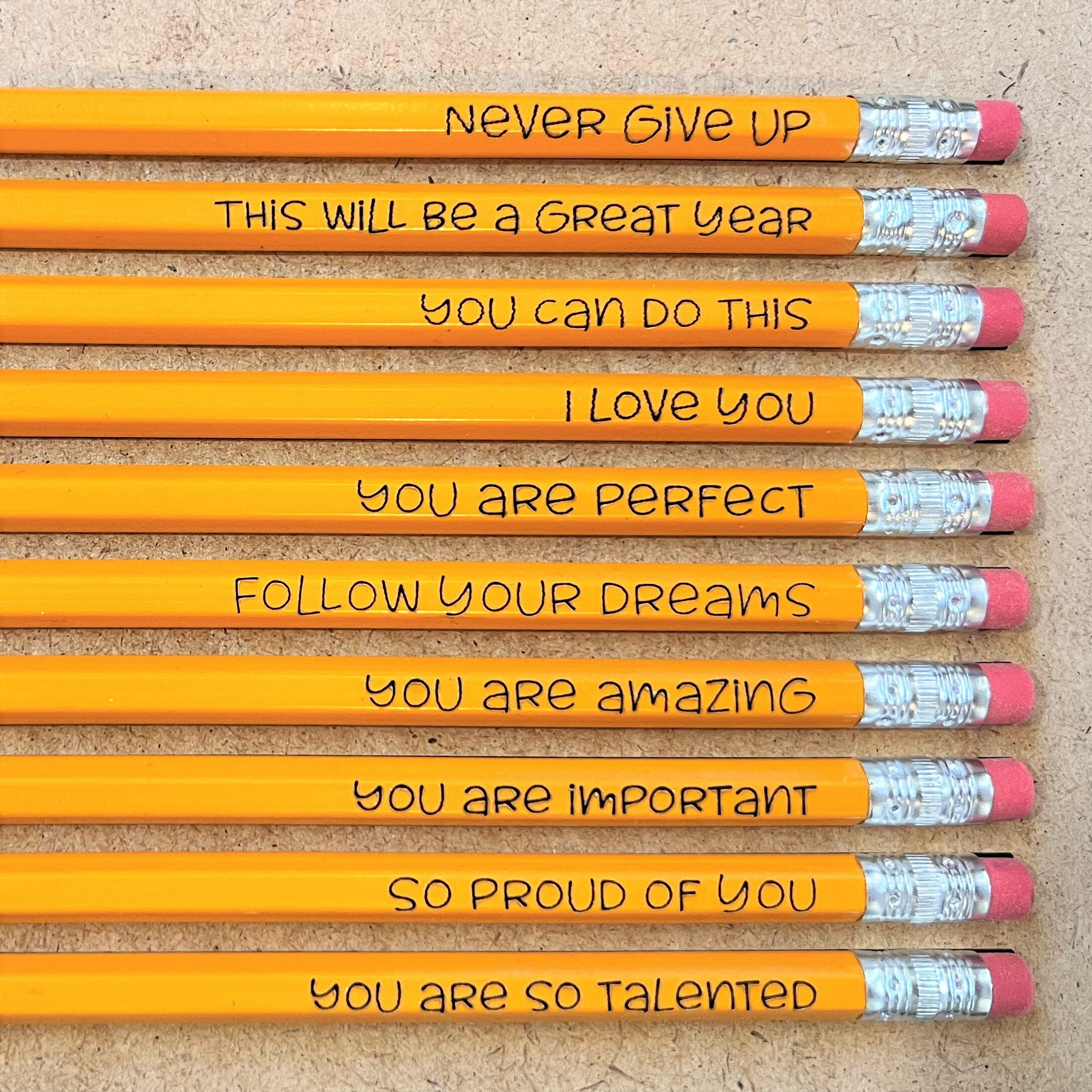 Motivational Pencils for Back To School, set of 10 From Made By R And R