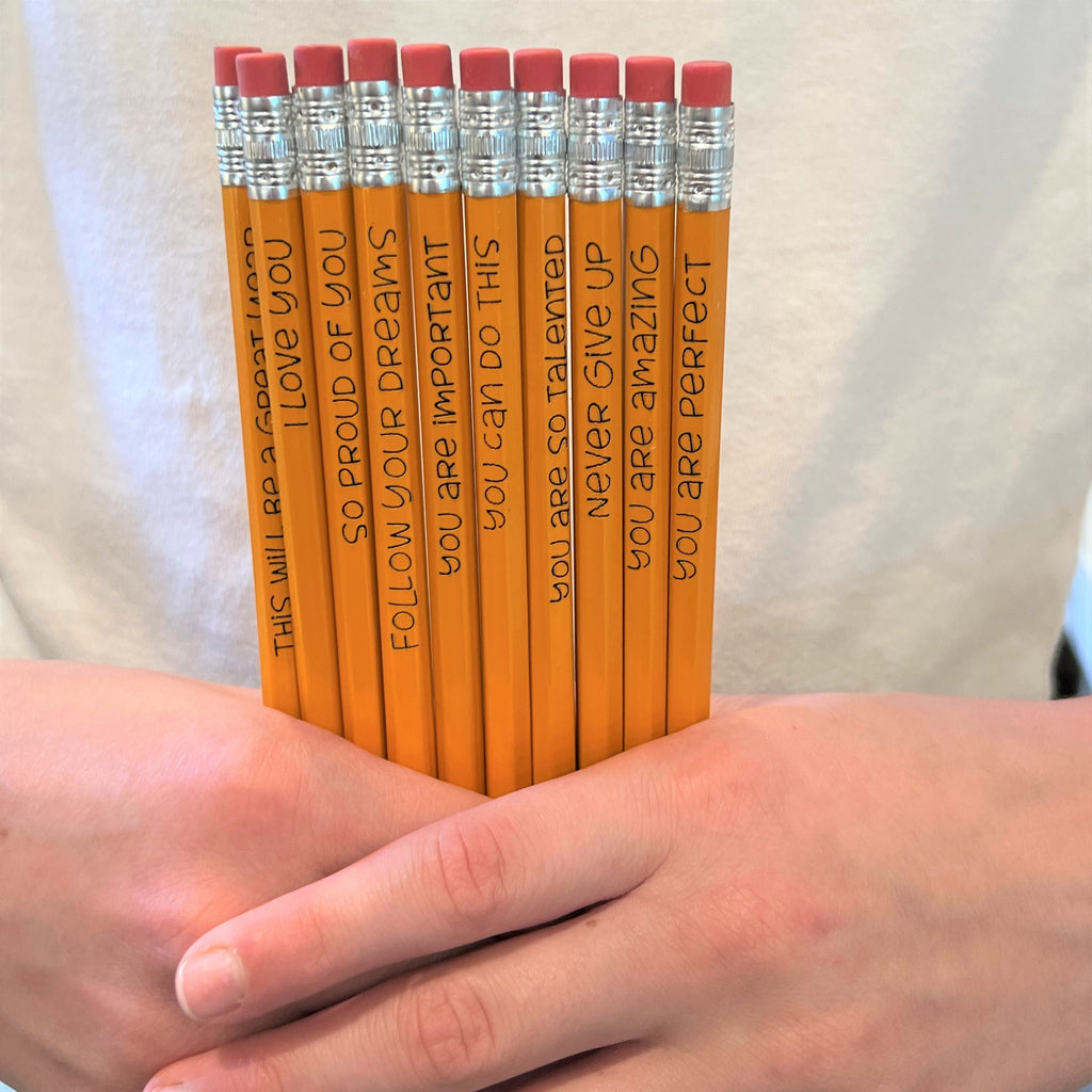 Motivational Pencils for Back To School, set of 10 From Made By R And R
