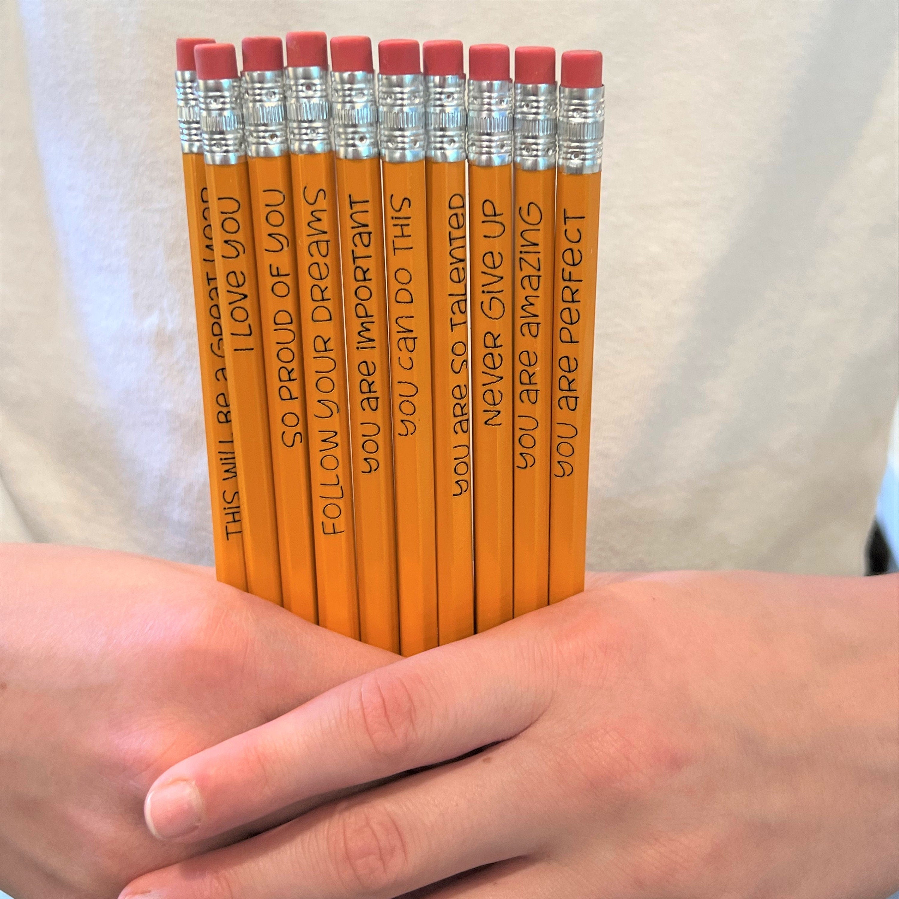 Motivational Pencils for Back To School, set of 10 From Made By R And R