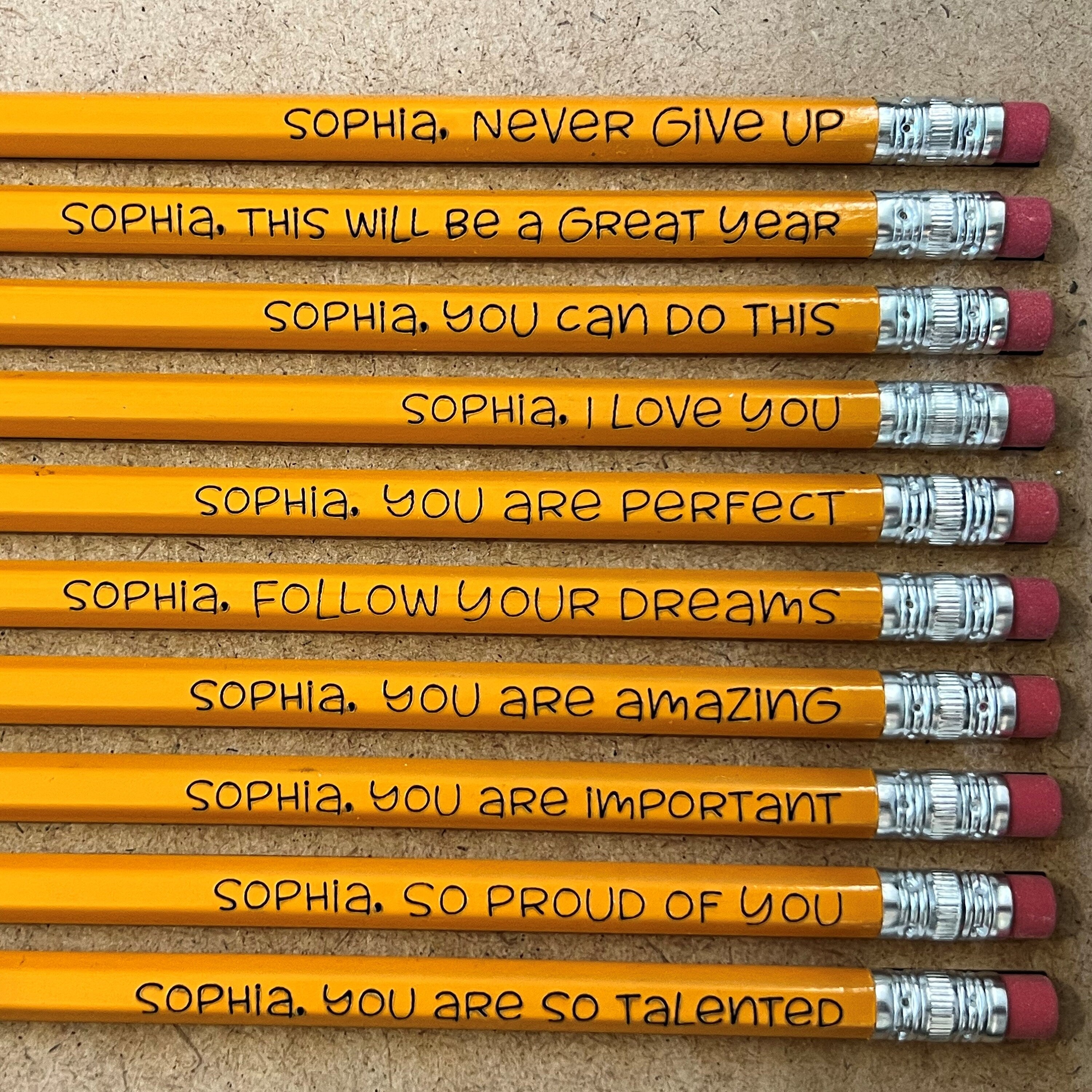 Motivational Pencils for Back To School, set of 10 From Made By R And R