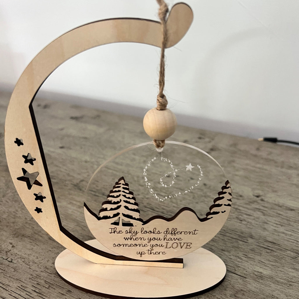 Memorial Ornament "The Sky Looks Different When You Have Someone You Love Up There" From Made By R And R