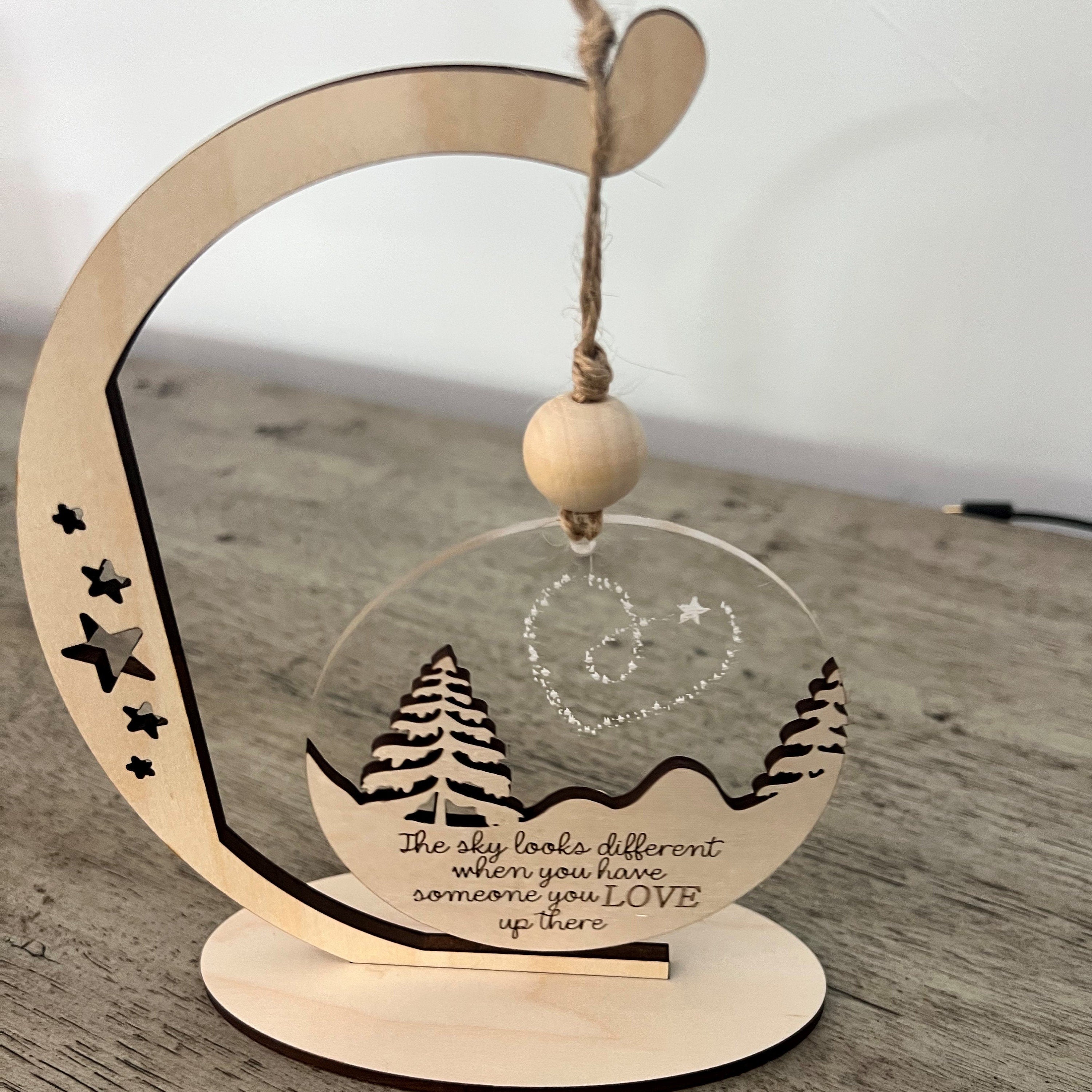 Memorial Ornament "The Sky Looks Different When You Have Someone You Love Up There" From Made By R And R