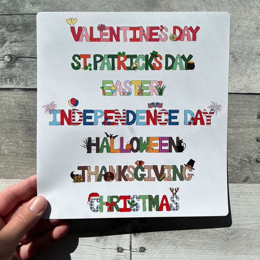 Holiday Stickers (set of 7) choose large or small from Made By R And R