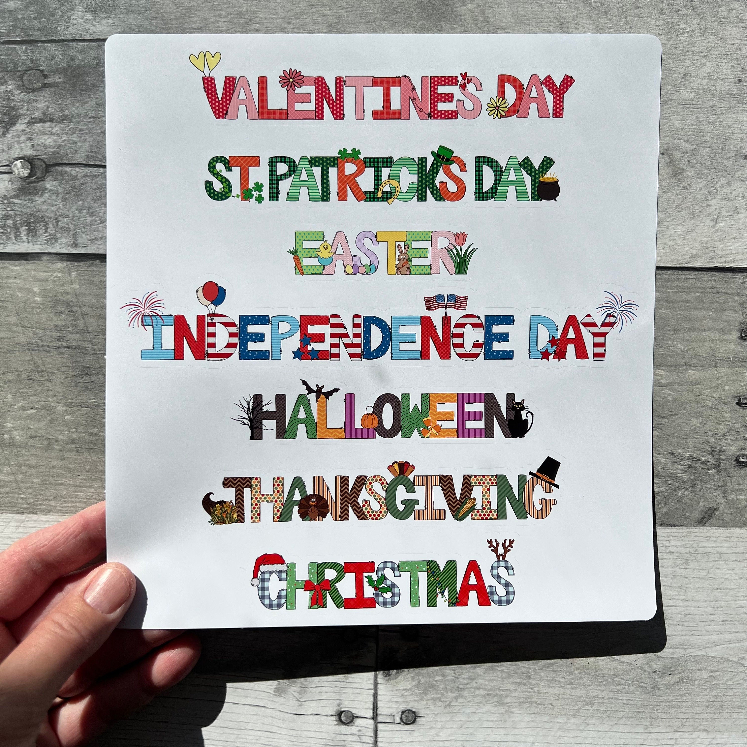 Holiday Stickers (set of 7) choose large or small from Made By R And R