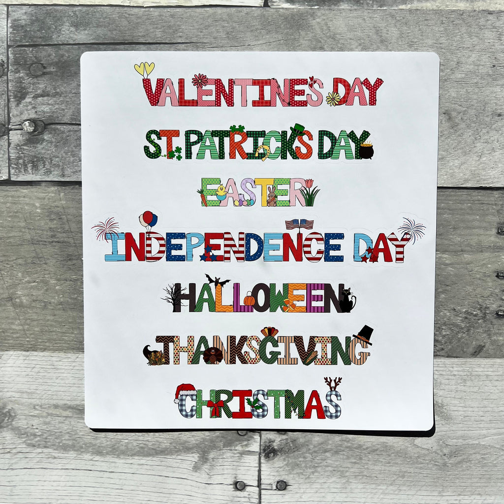 Holiday Stickers (set of 7) choose large or small from Made By R And R