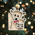 Custom Reindeer Wood Ornament (Choose boy or girl) From Made By R And R