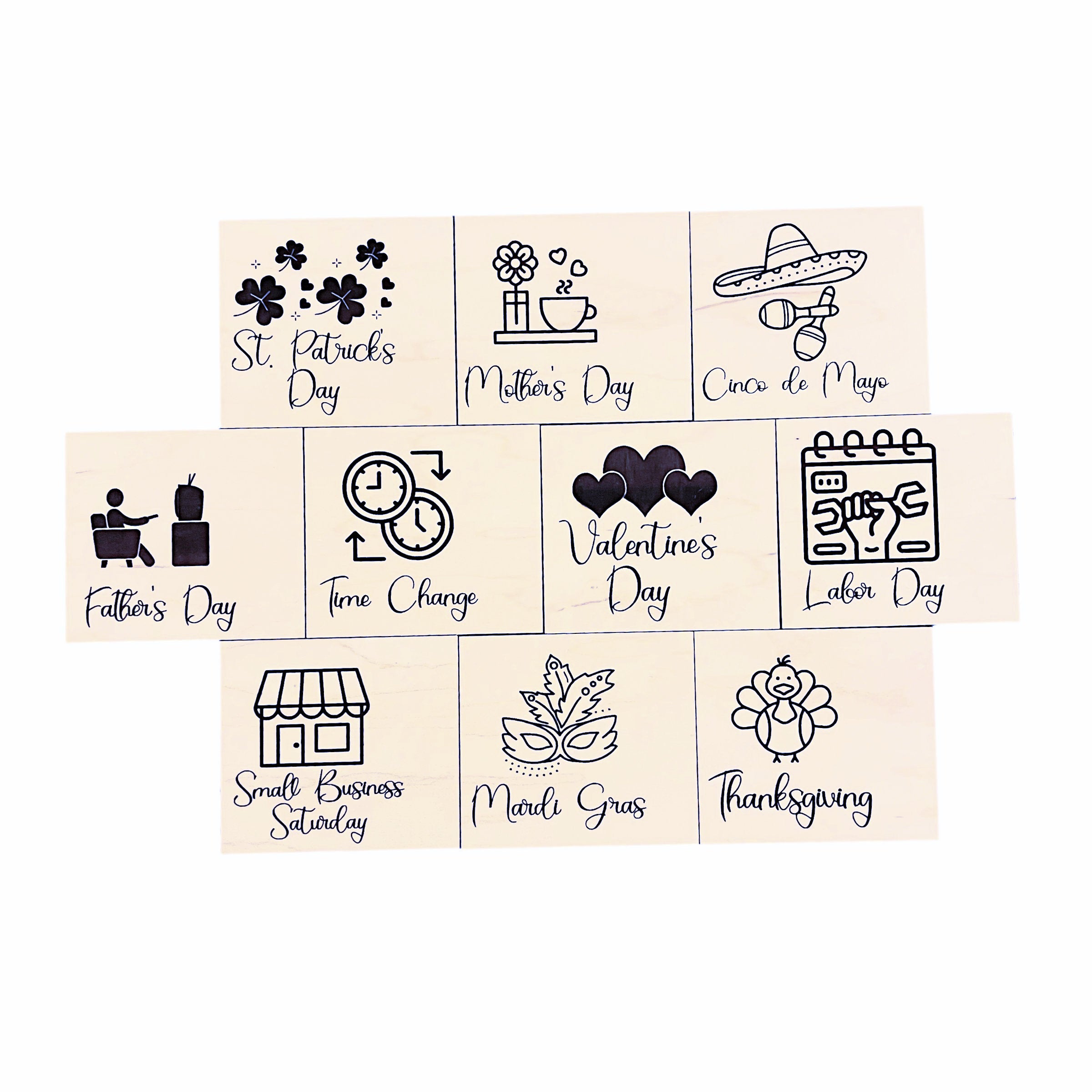 Interchangeable Wood Countdown Inserts (Base and numbers sold separately) From Made By R And R