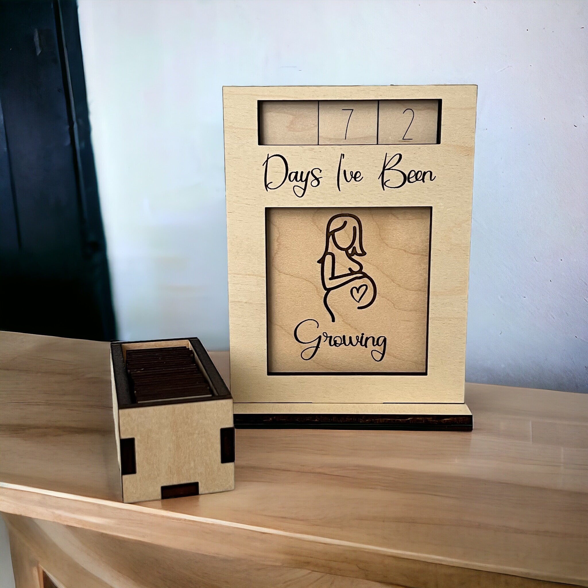 Days I've Been...Interchangeable Wood Countdown (includes base, numbers and one insert) From Made By R And R