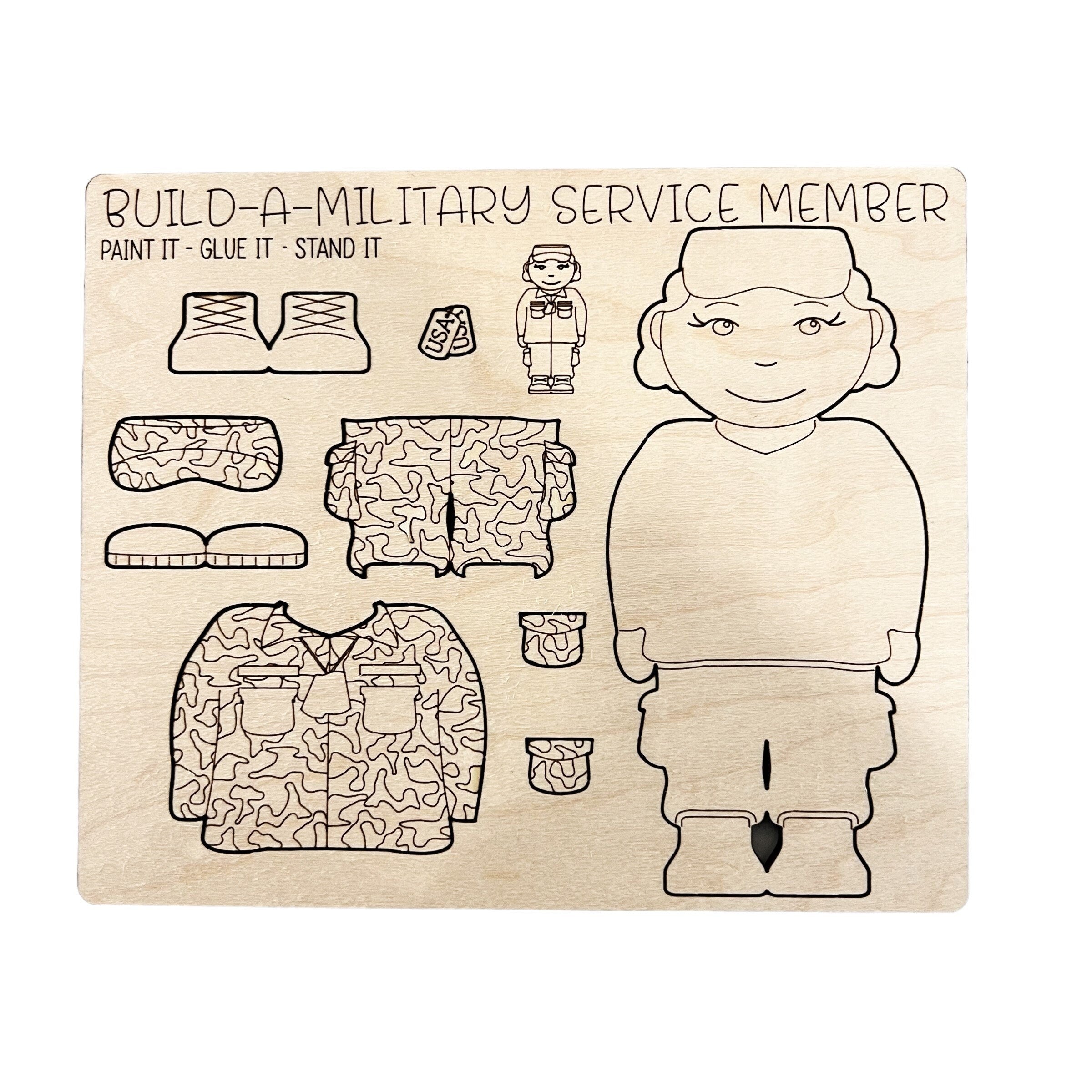 Wood Build A Military Service Member From Made By R And R