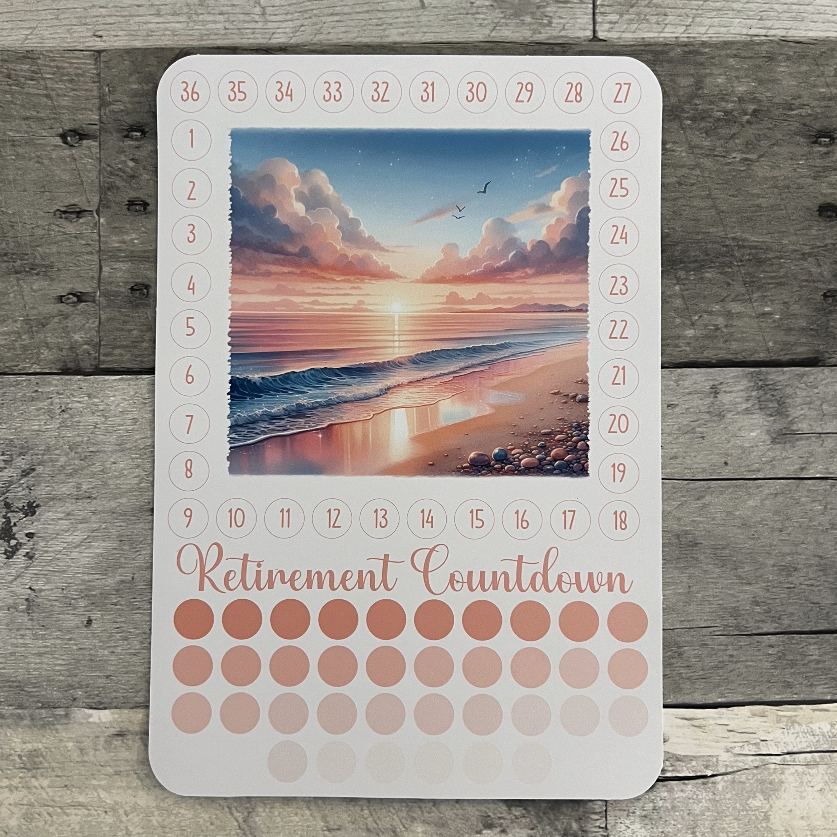 Retirement Countdown Activity Sticker (Choose One) From Made By R And R