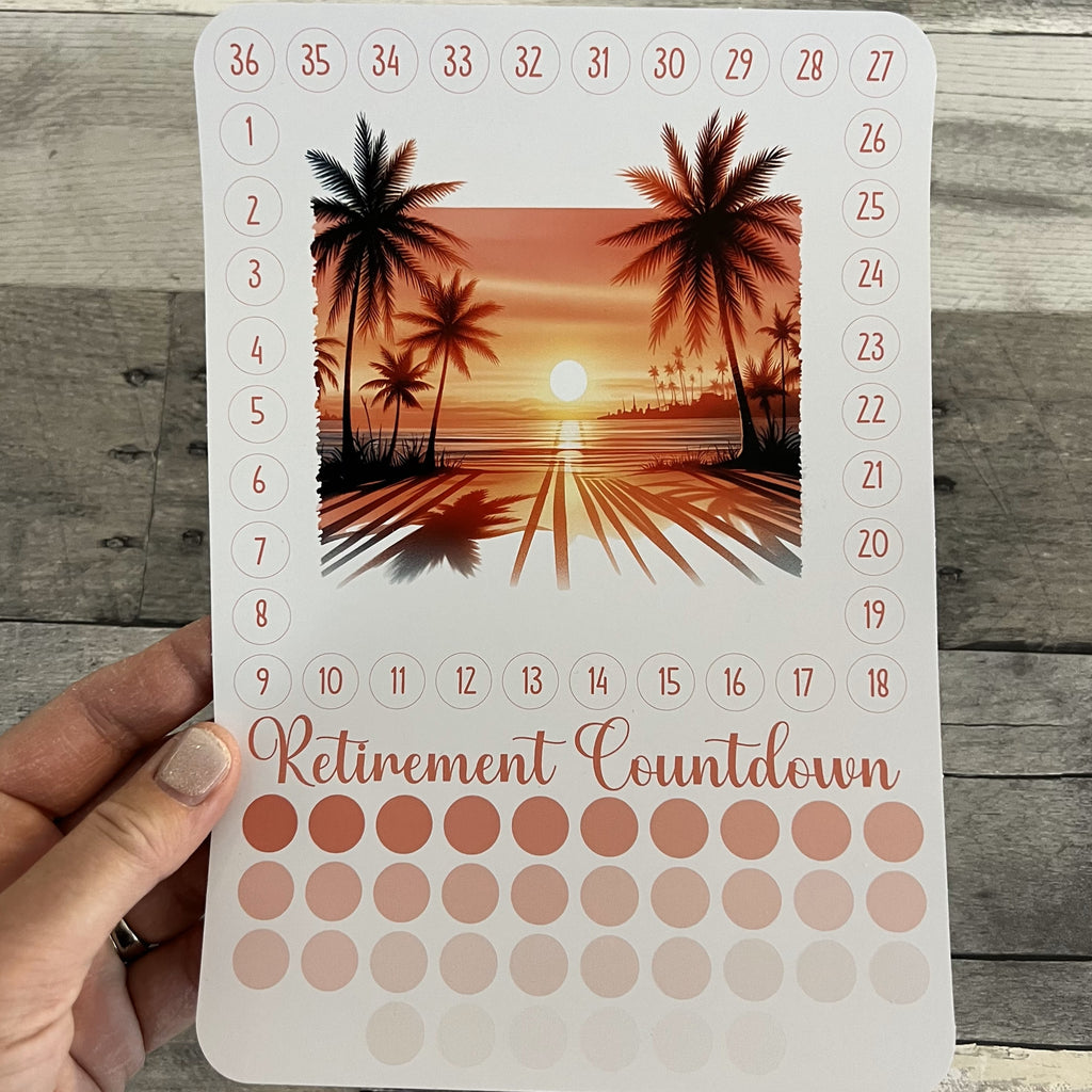Retirement Countdown Activity Sticker (Choose One) From Made By R And R