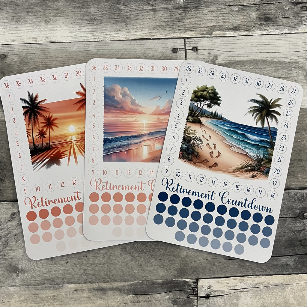 Retirement Countdown Activity Sticker (Choose One) From Made By R And R