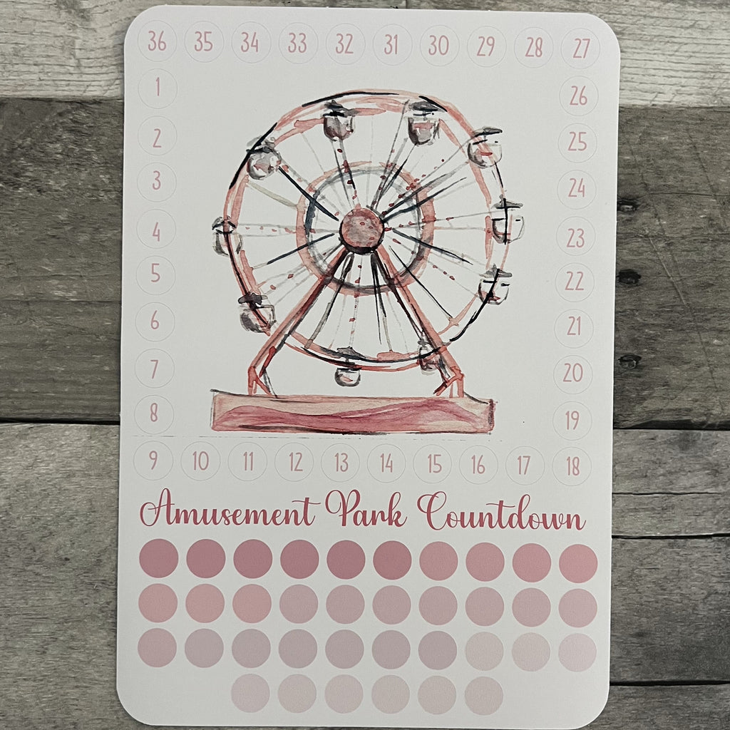 Amusement Park Countdown Activity Sticker (Choose One) From Made By R And R